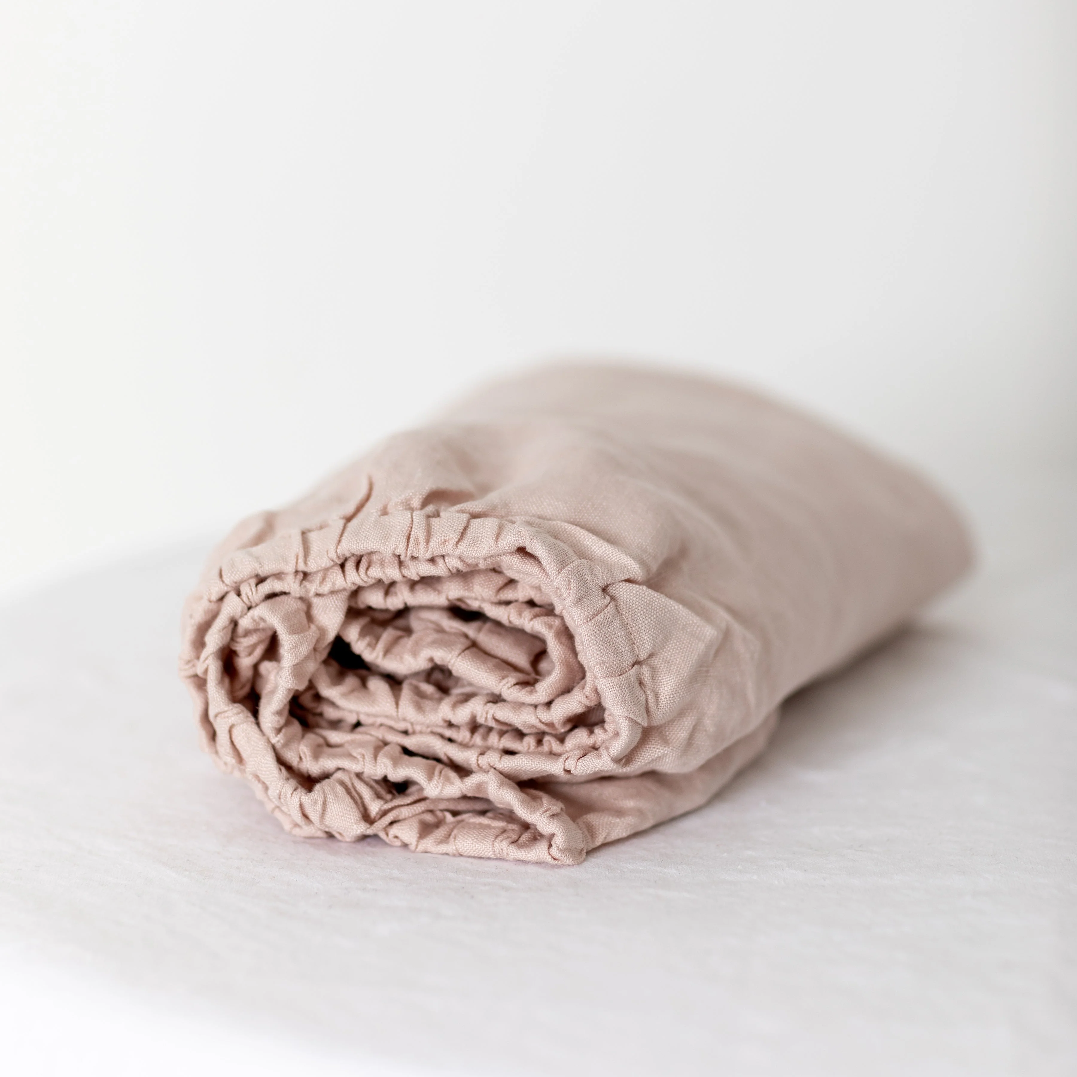 Blush Pink Linen Cot/Bassinet Sheet - Image 5