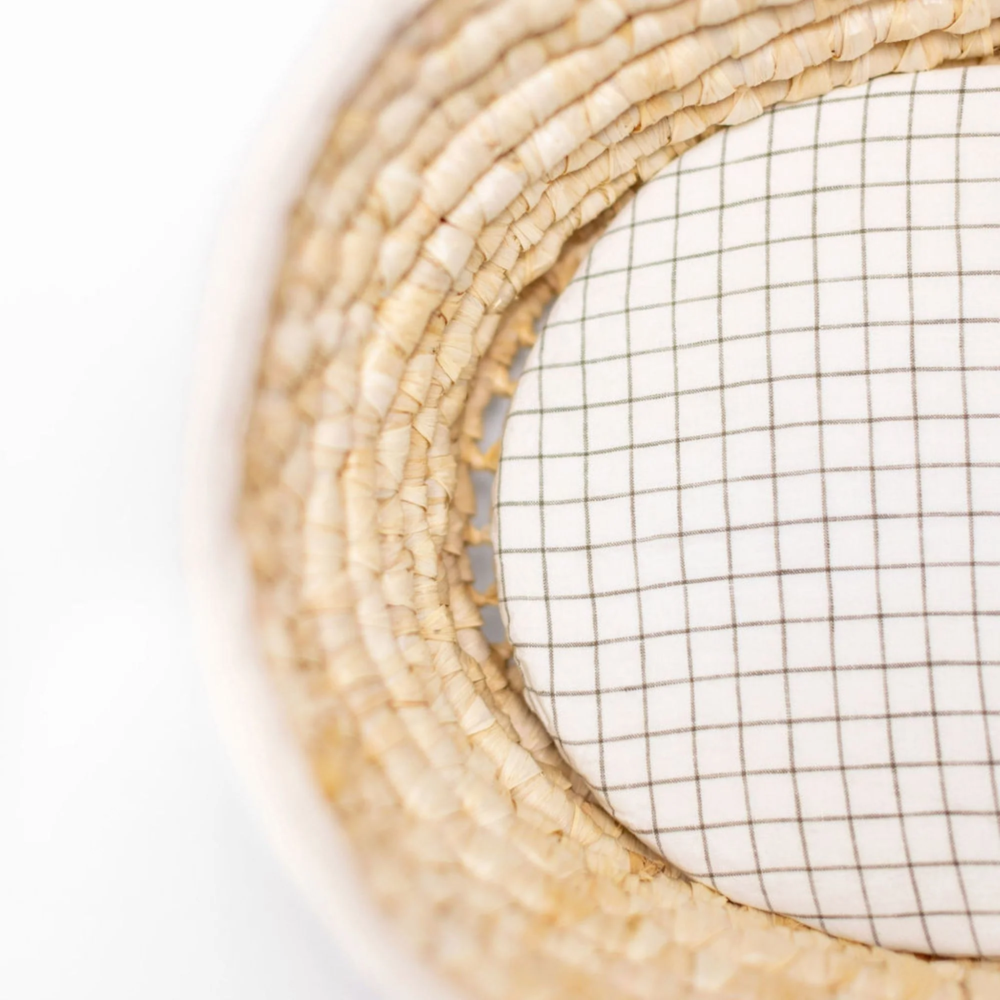 Cactus Grid Linen Cot/Bassinet Sheet