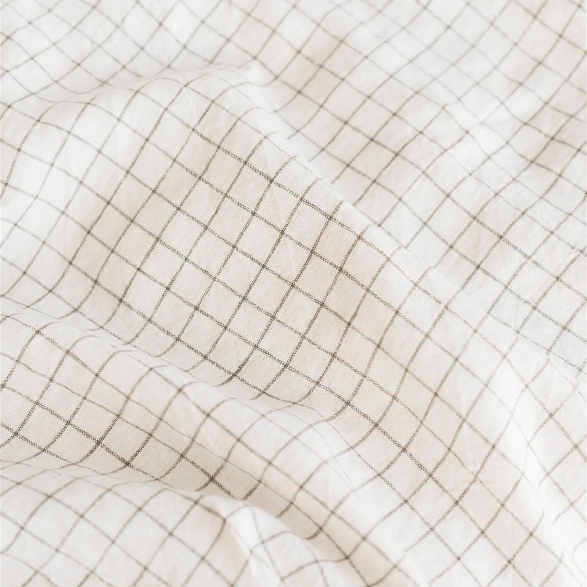 Cactus Grid Linen Cot Duvet - Image 2