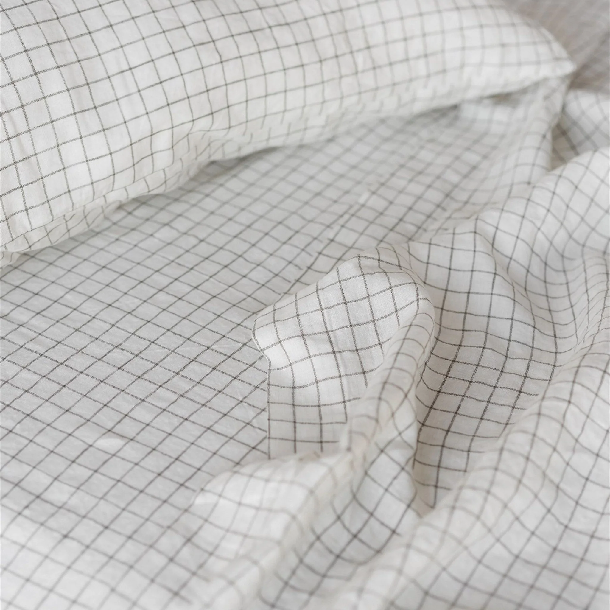 Cactus Grid Linen Sheets Set - Image 4