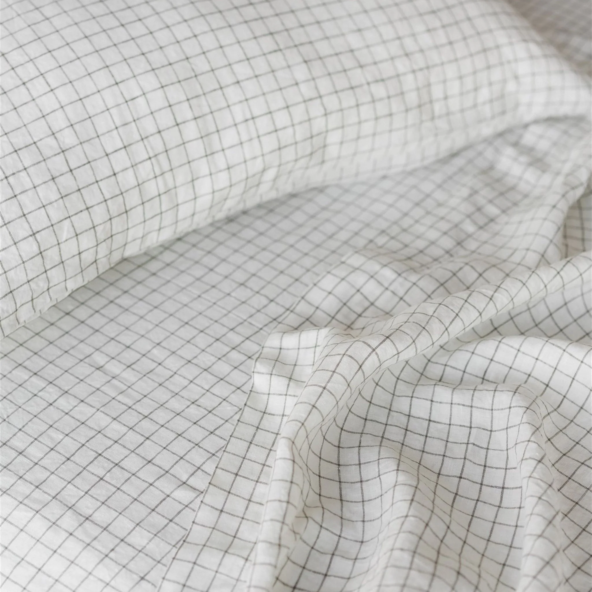Cactus Grid Linen Sheets Set - Image 5