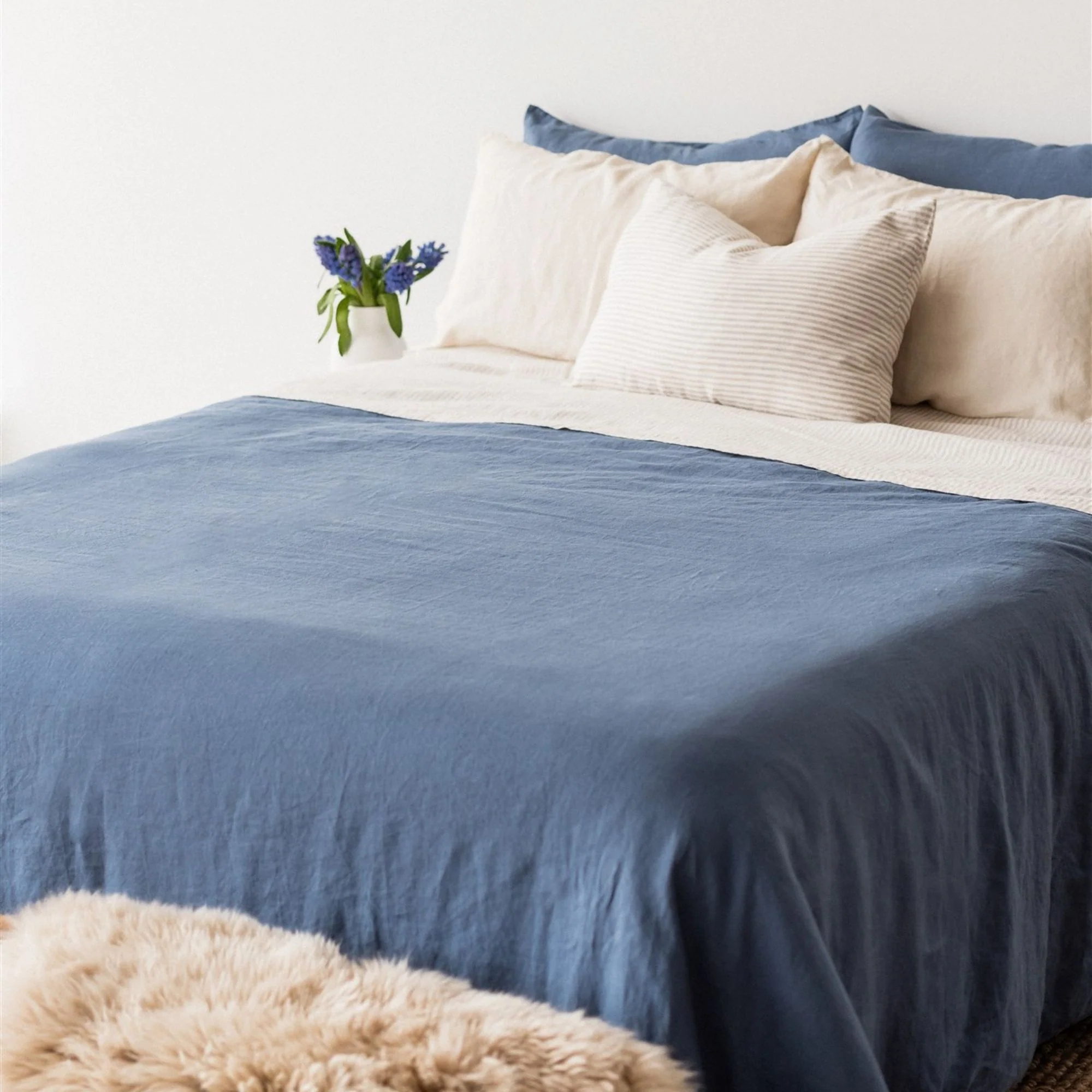 Coastal Blue Linen Duvet - Image 14