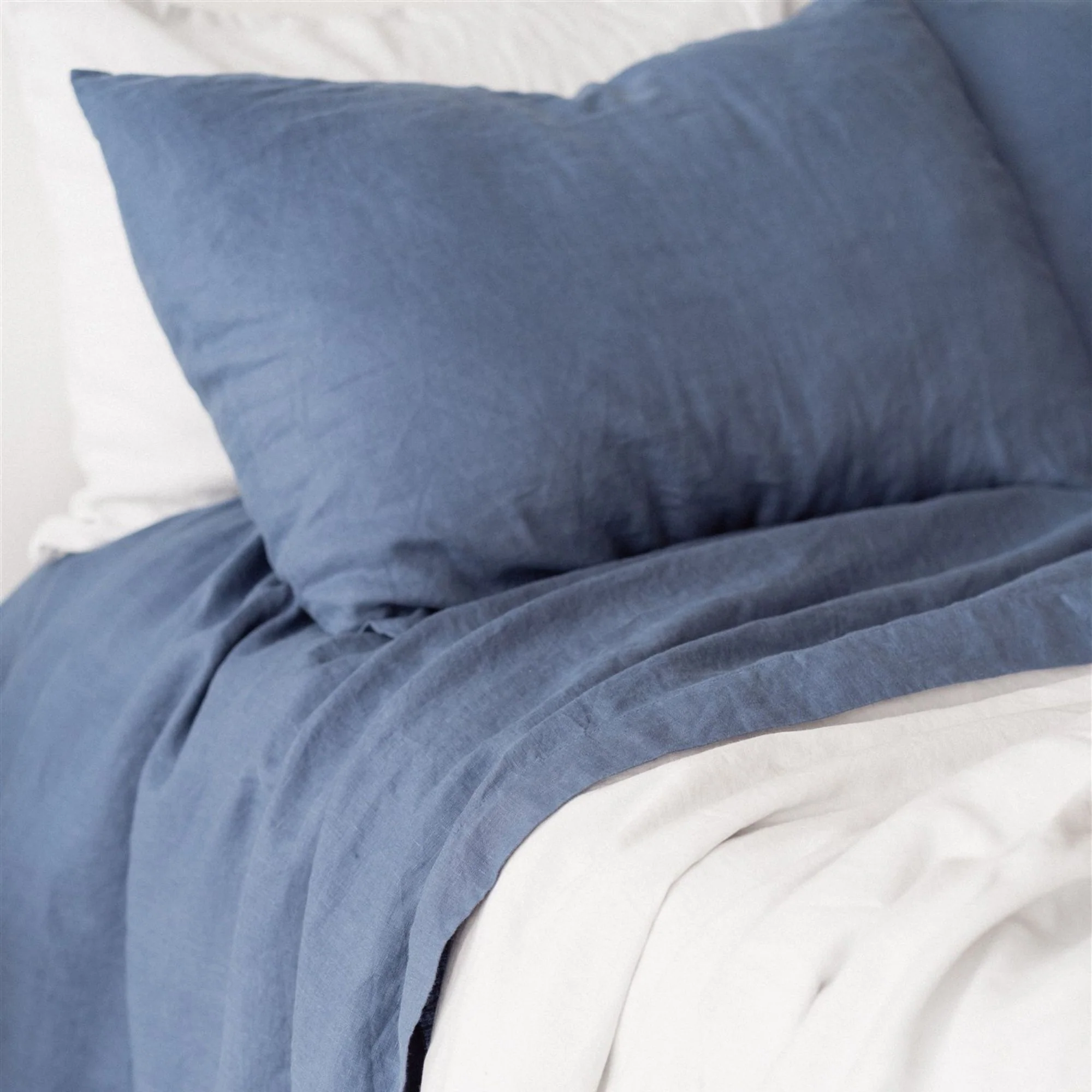 Coastal Blue Linen Flat Sheet - Image 11