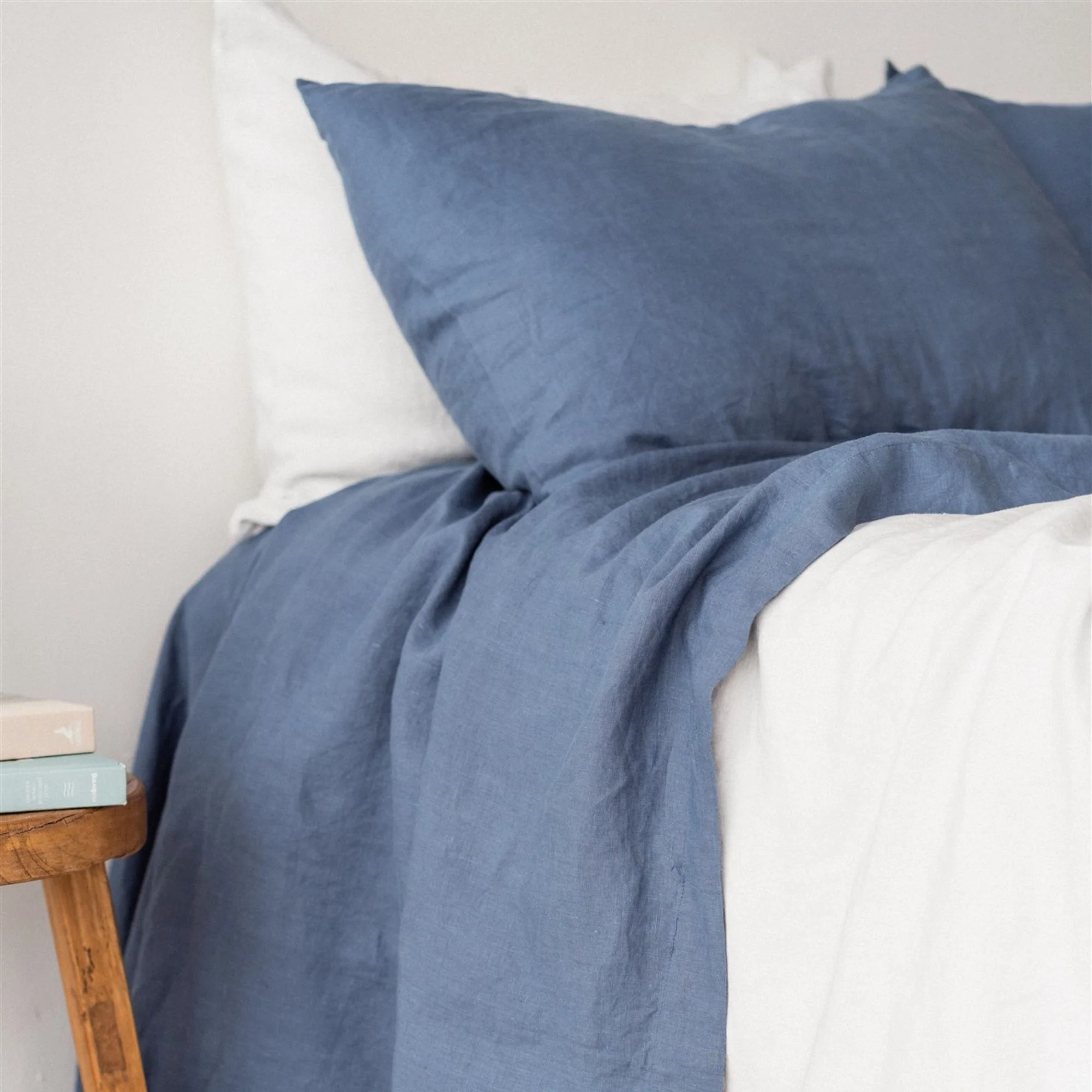 Coastal Blue Linen Flat Sheet - Image 4