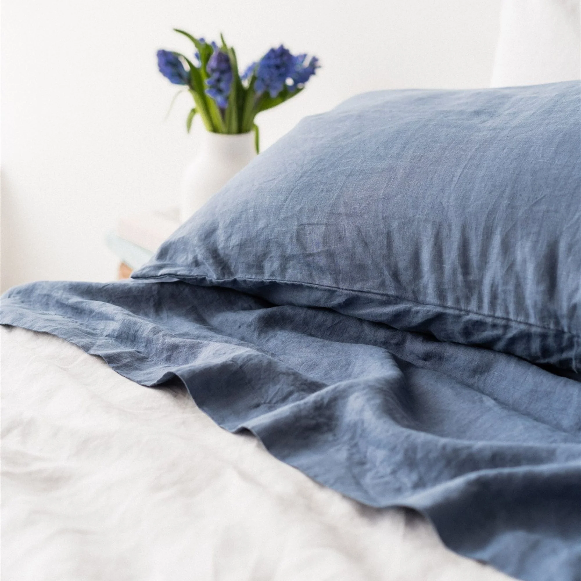 Coastal Blue Linen Flat Sheet - Image 7