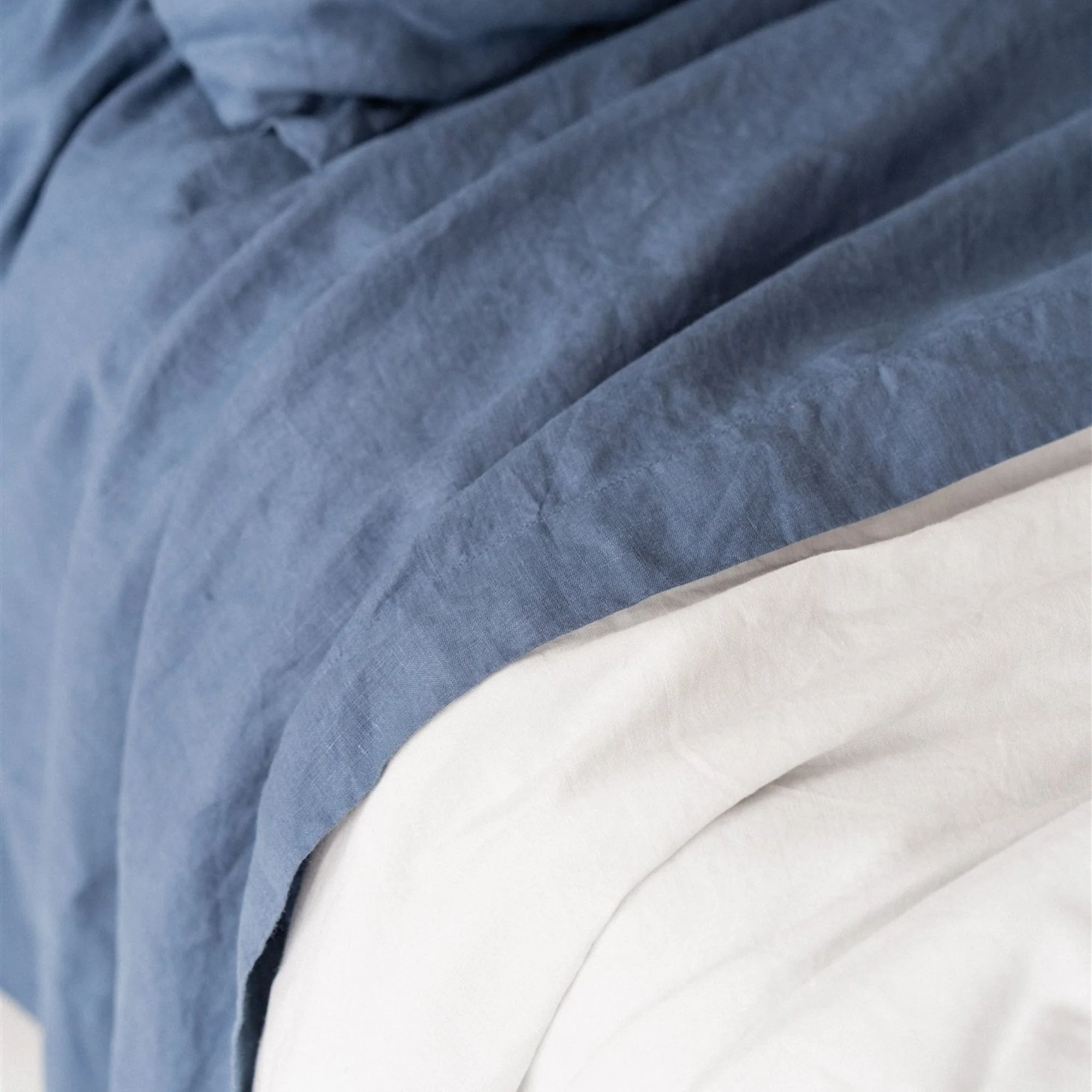 Coastal Blue Linen Flat Sheet - Image 10
