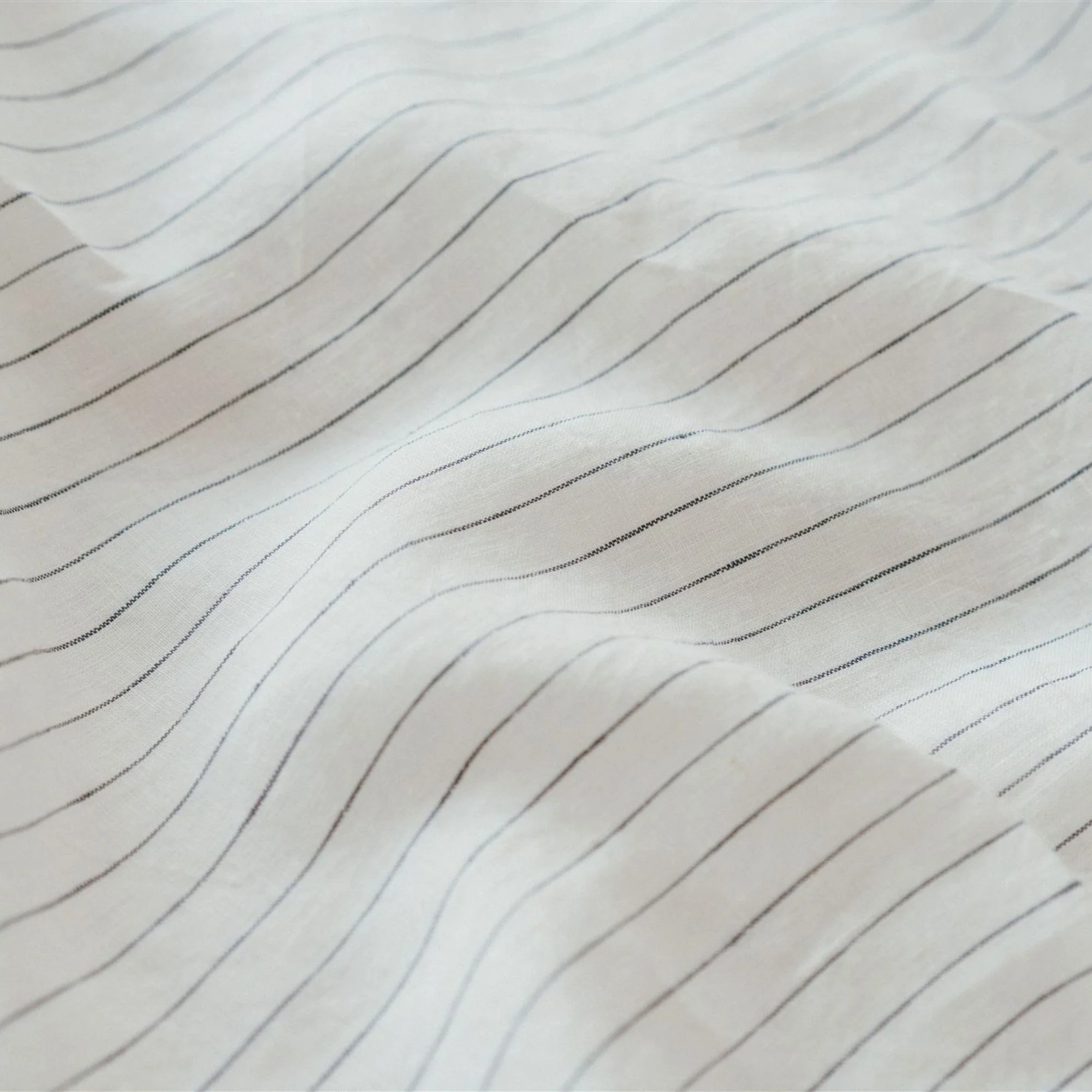 Coastal Blue Stripes Linen Fitted Sheet - Image 7