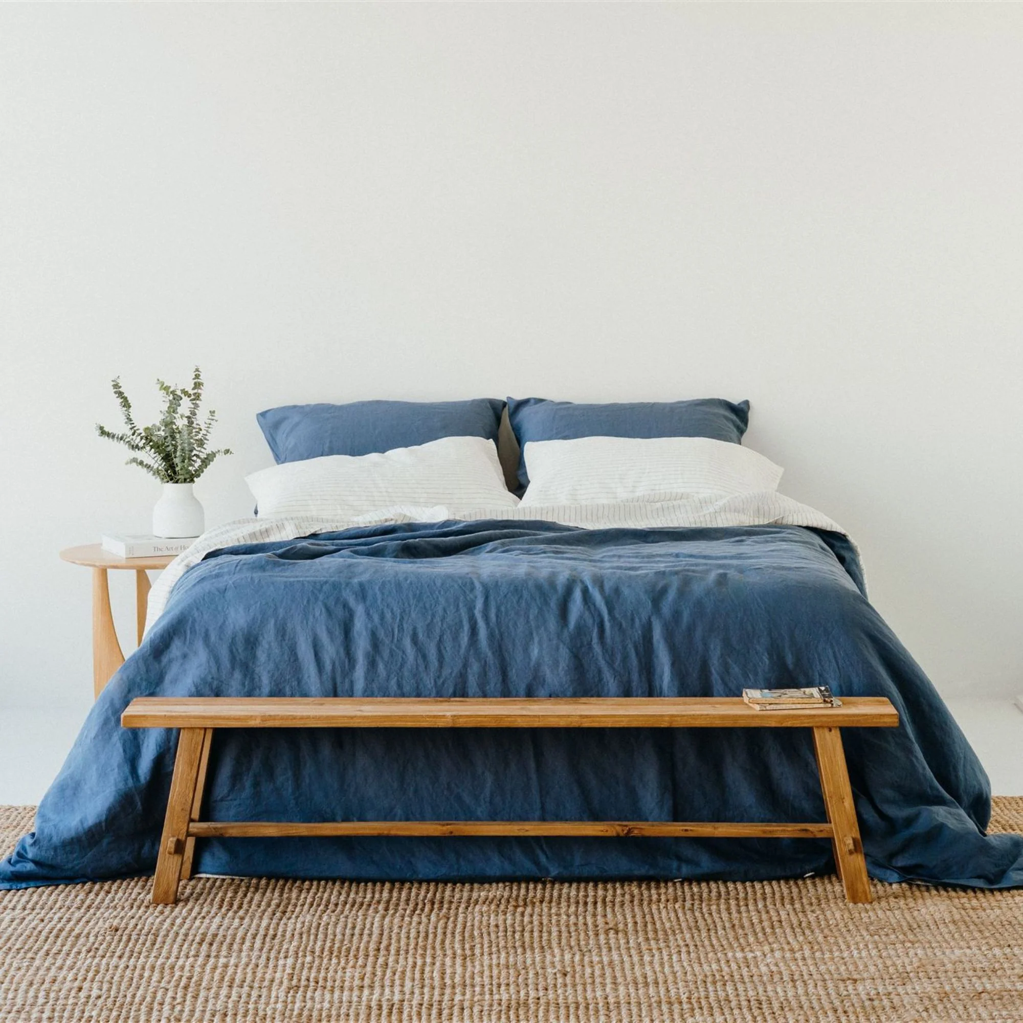 Coastal Blue Stripes Linen Pillowcases - Image 4
