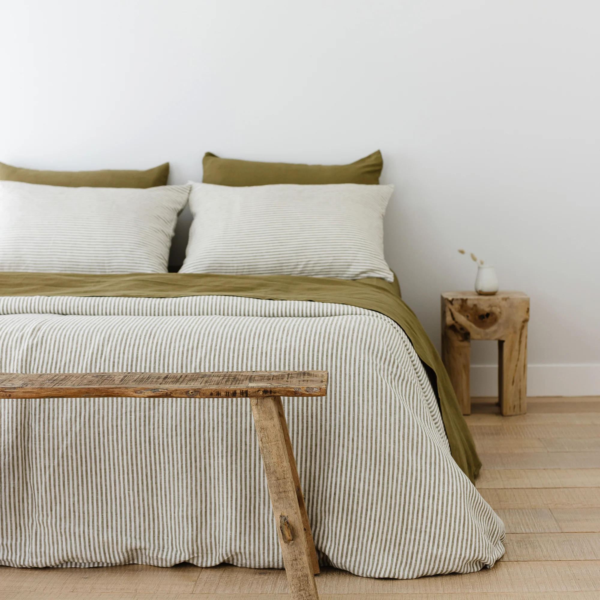 Olive Green Linen Fitted Sheet - Image 10