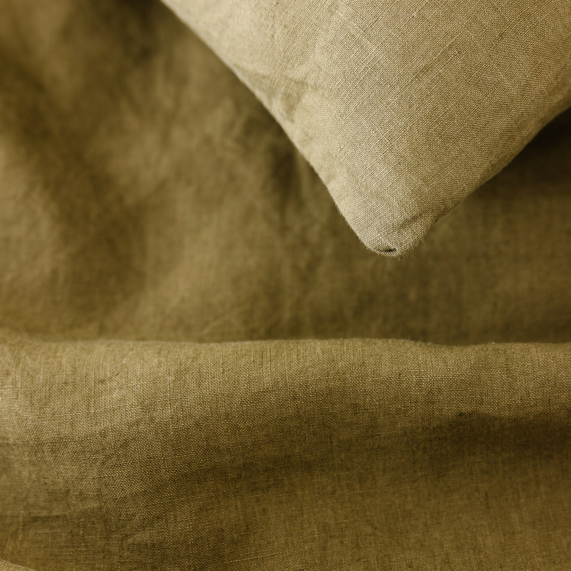 Olive Green Linen Fitted Sheet - Image 6