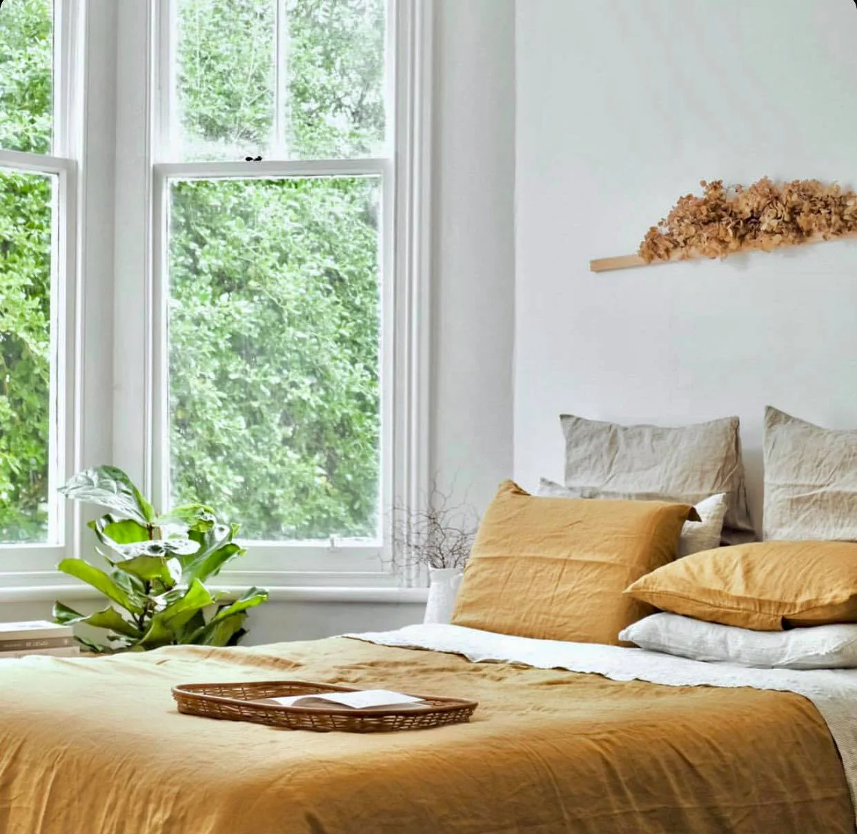 Ginger Honey Linen Duvet - Image 11