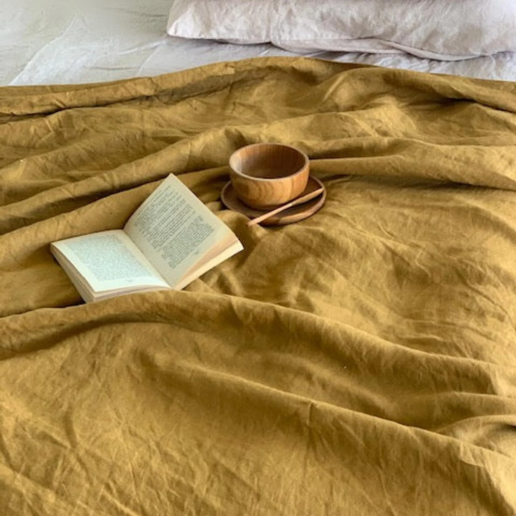 Ginger Honey Linen Duvet - Image 13