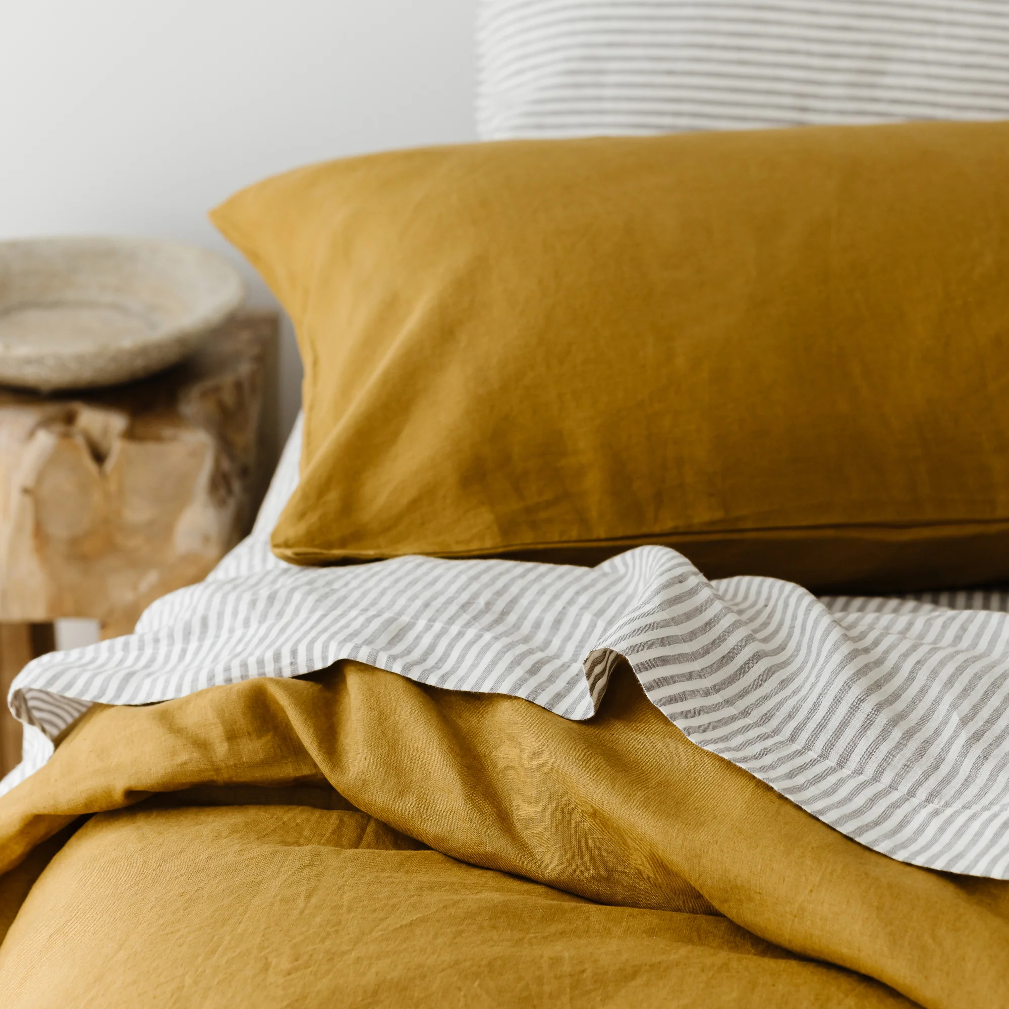 Ginger Honey Linen Duvet - Image 5