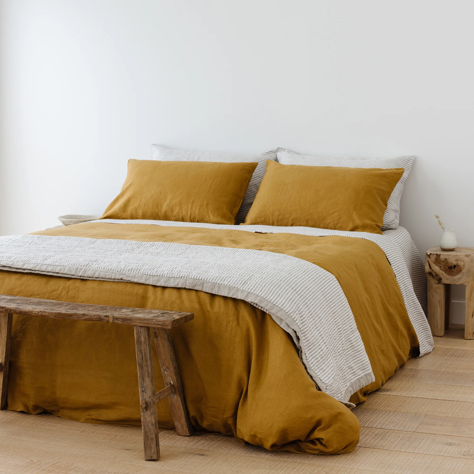 Ginger Honey Linen Duvet - Image 6