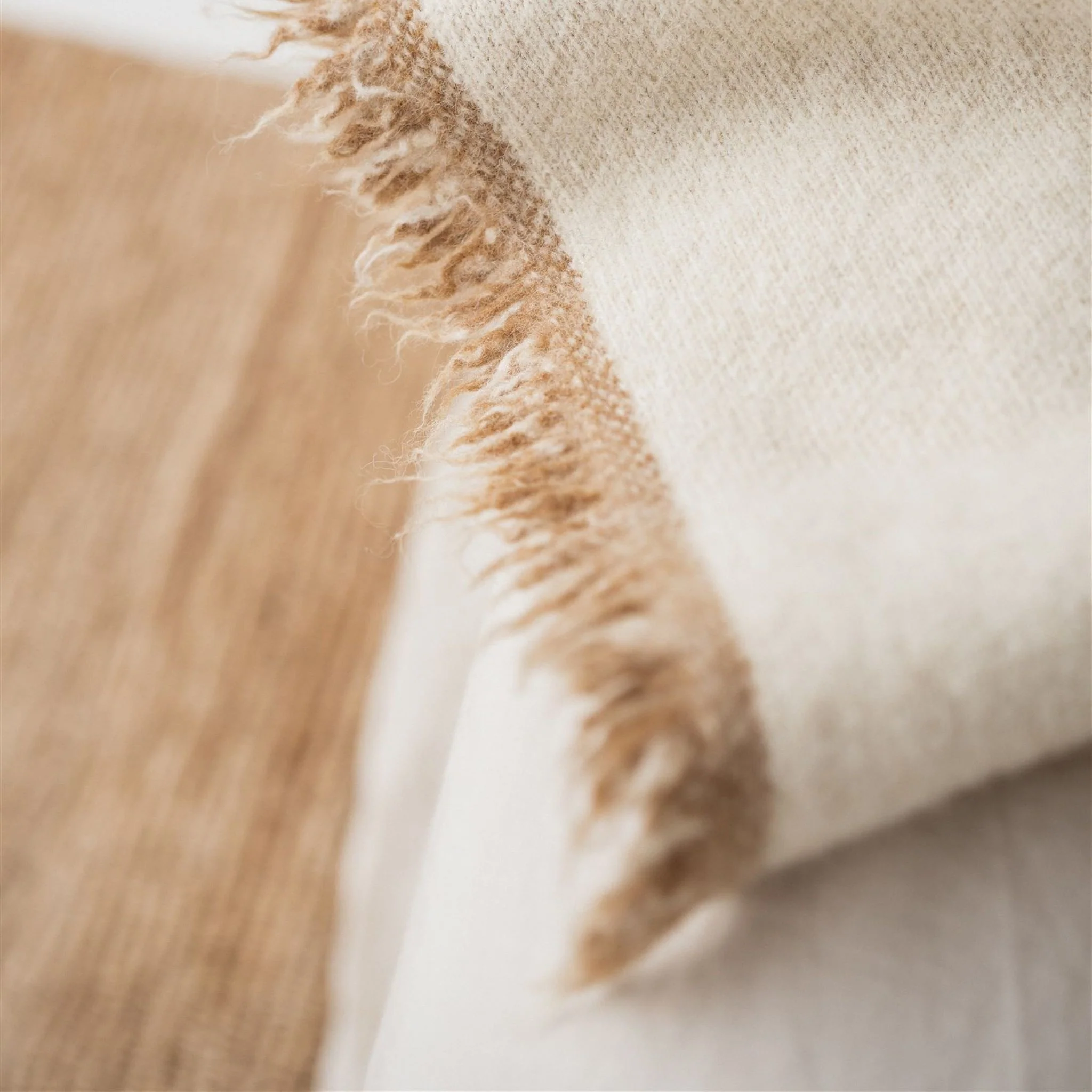Ginger Honey Geometric Wool Throw Blanket - Image 5