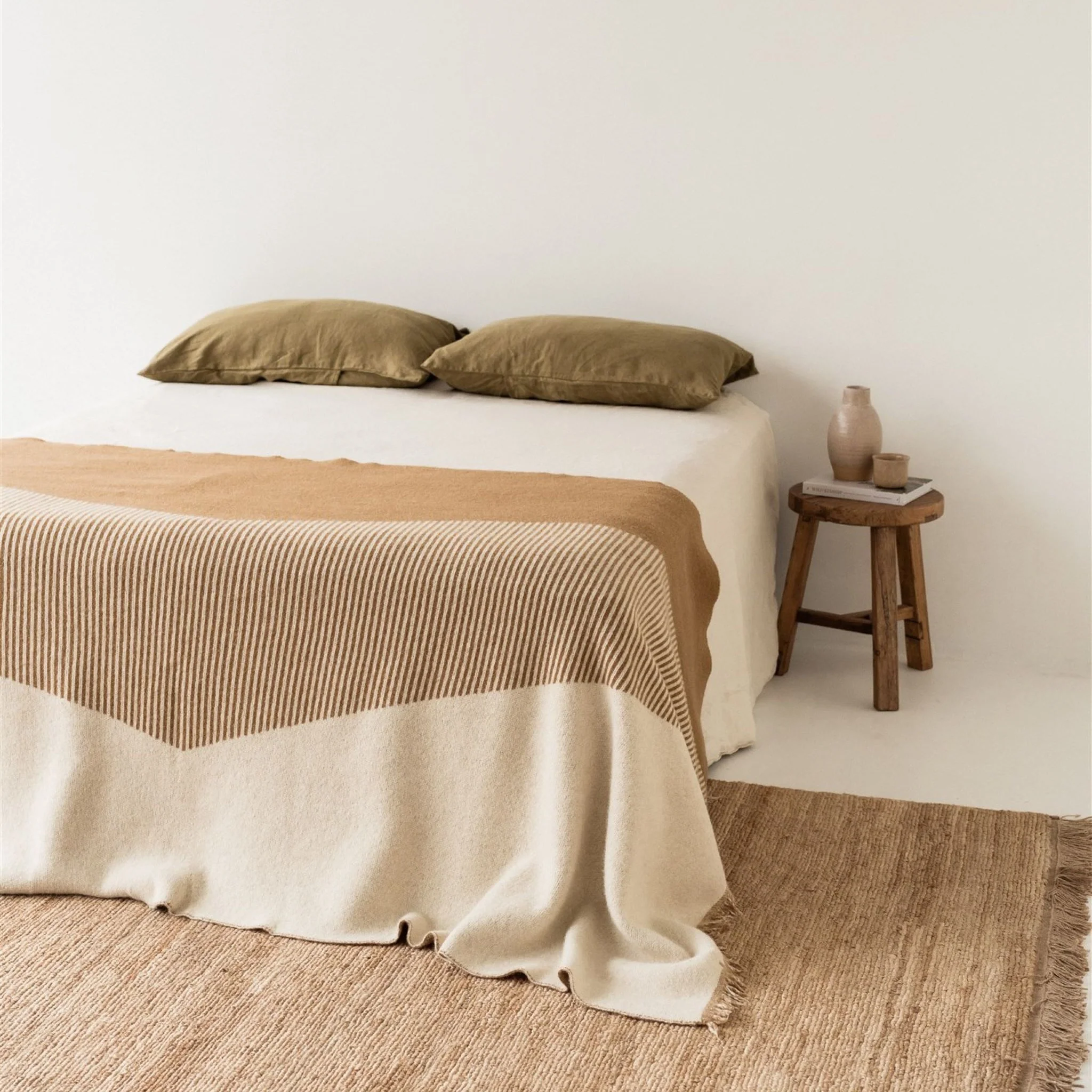 Ginger Honey Geometric Wool Throw Blanket - Image 6