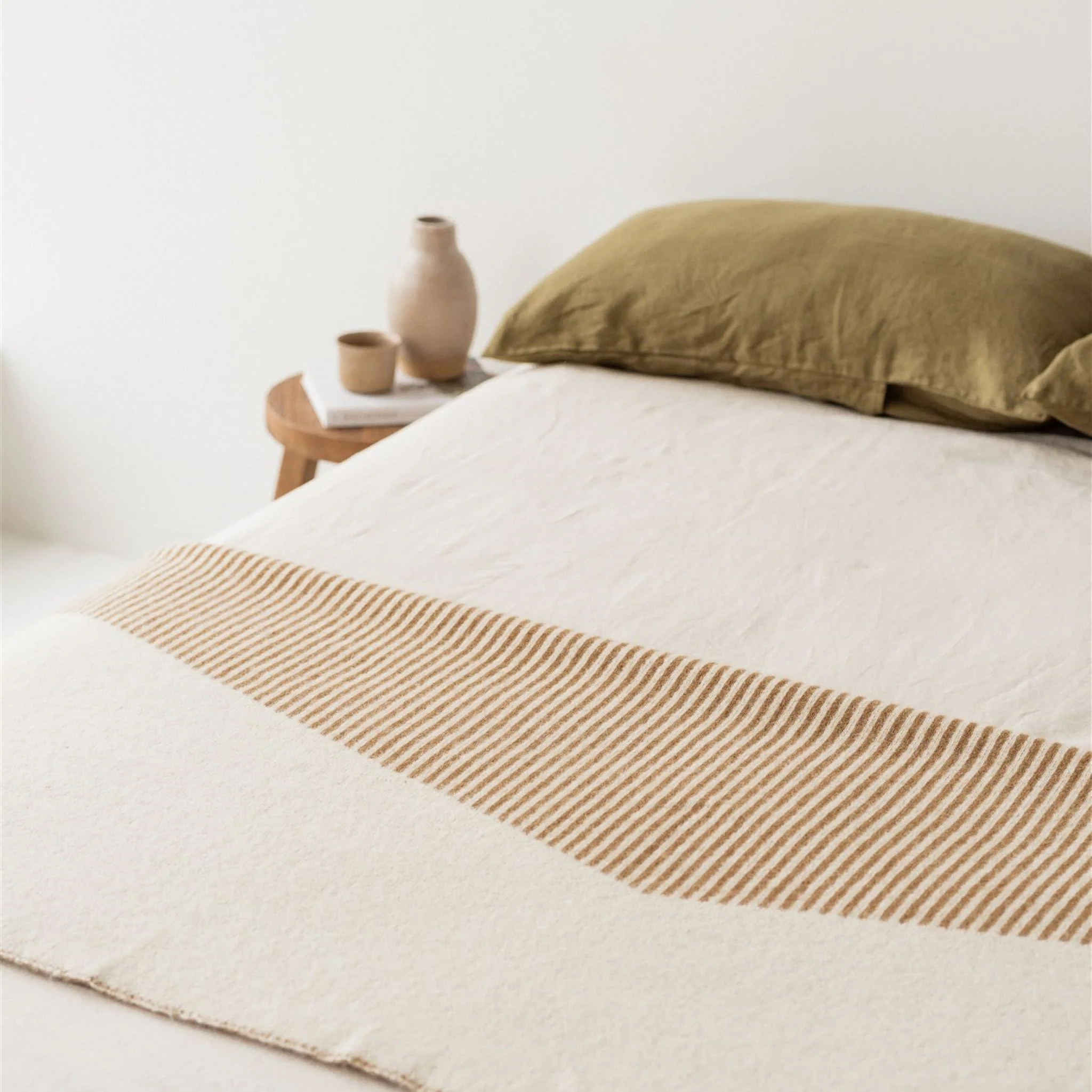Ginger Honey Geometric Wool Throw Blanket - Image 7