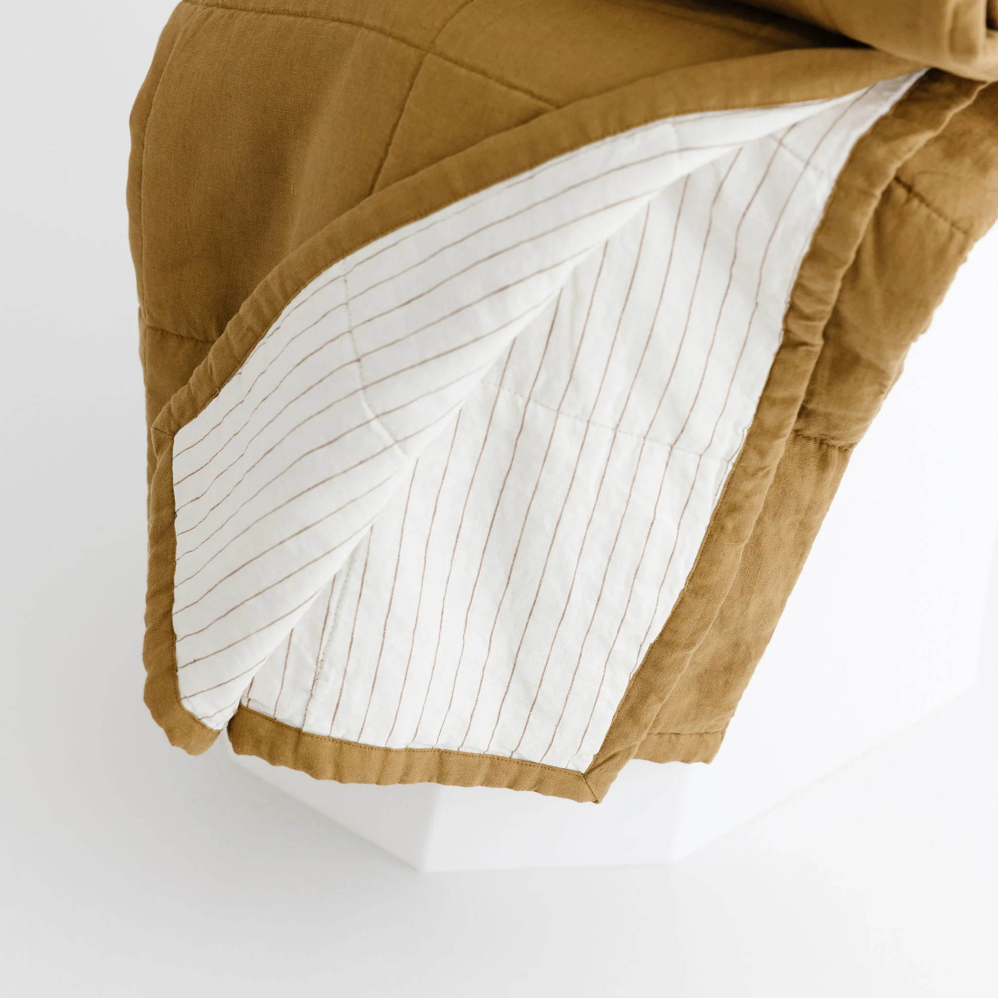 Ginger Honey & Stripes Linen Quilt - Image 2