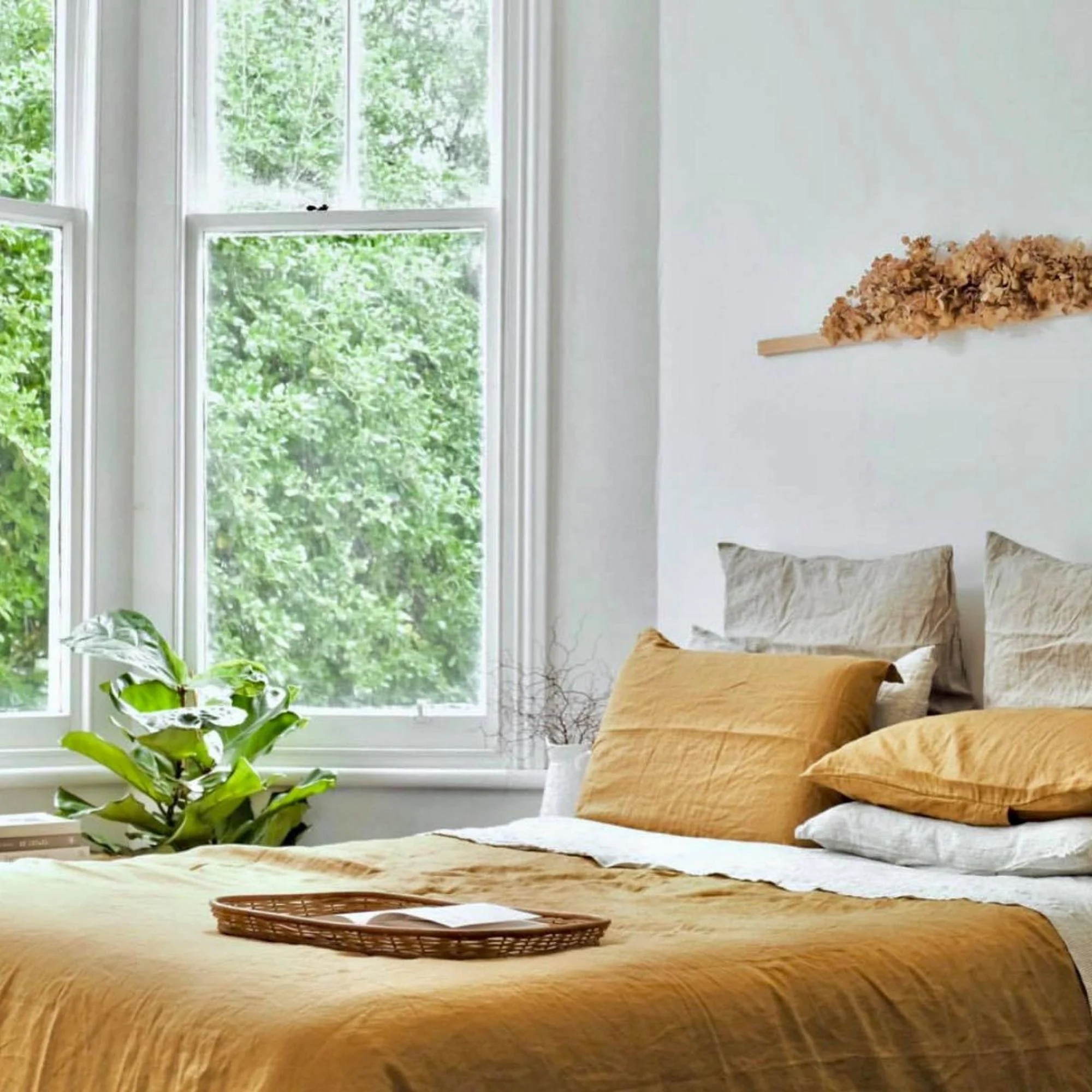 Ginger Honey & Stripes Linen Quilt - Image 6
