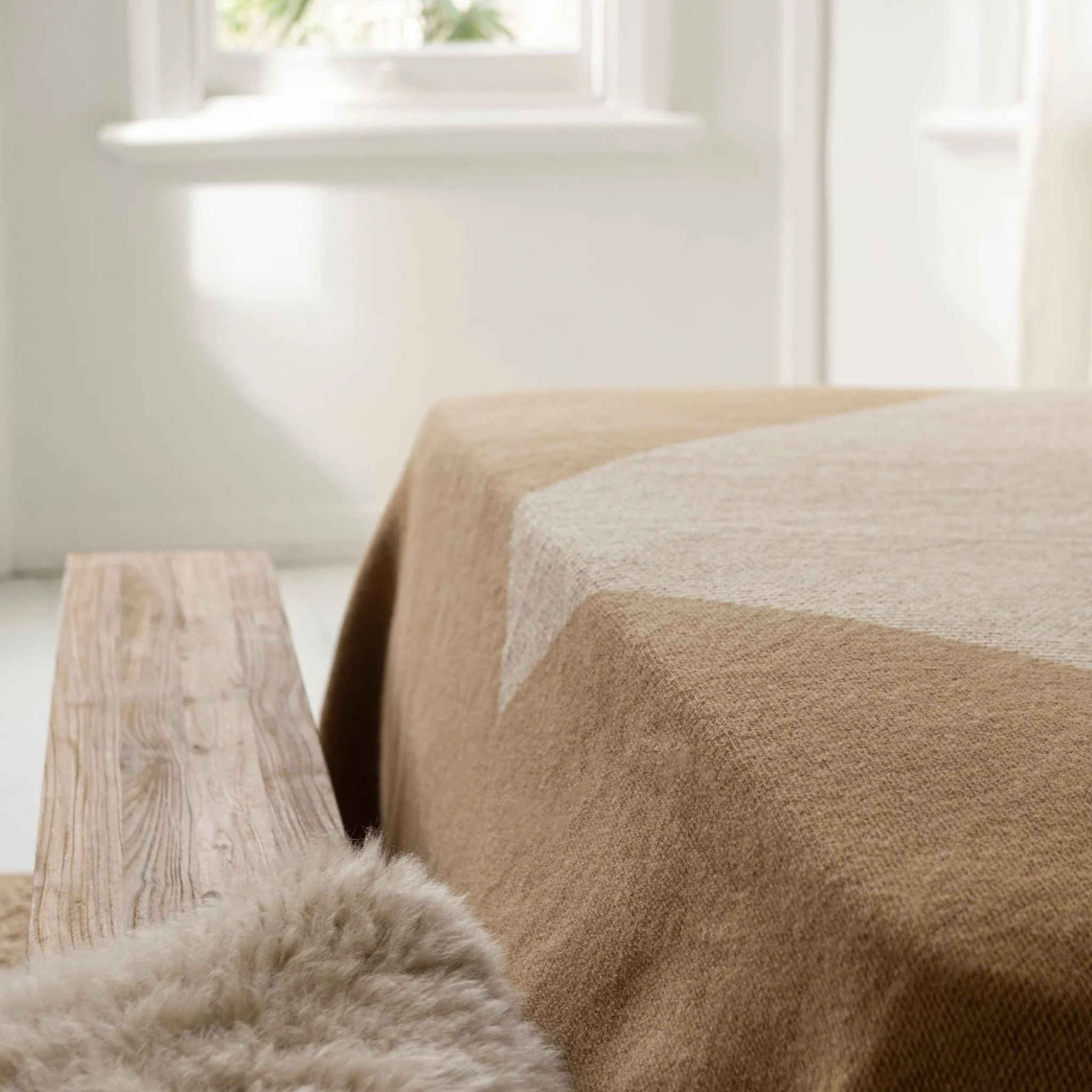 Ginger Honey Wool Bedspread - Image 6