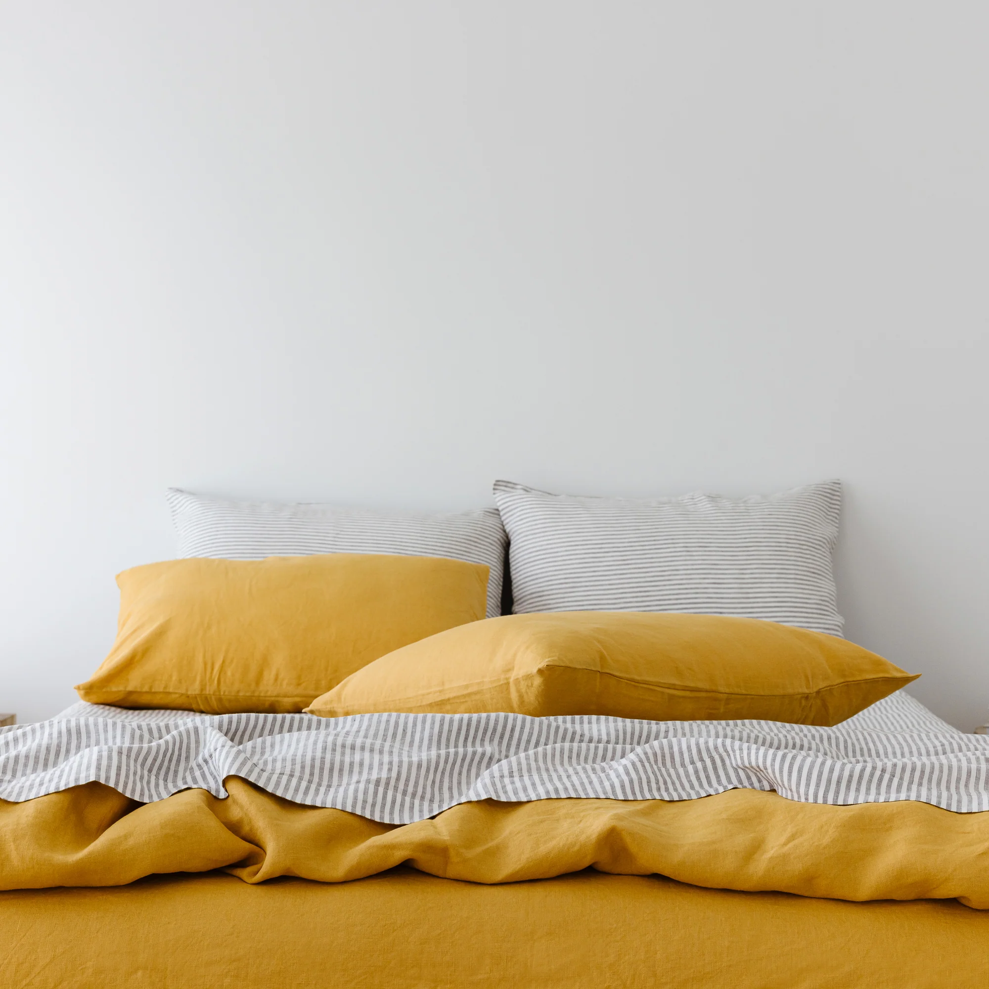 Grey Stripes Linen Fitted Sheet - Image 9