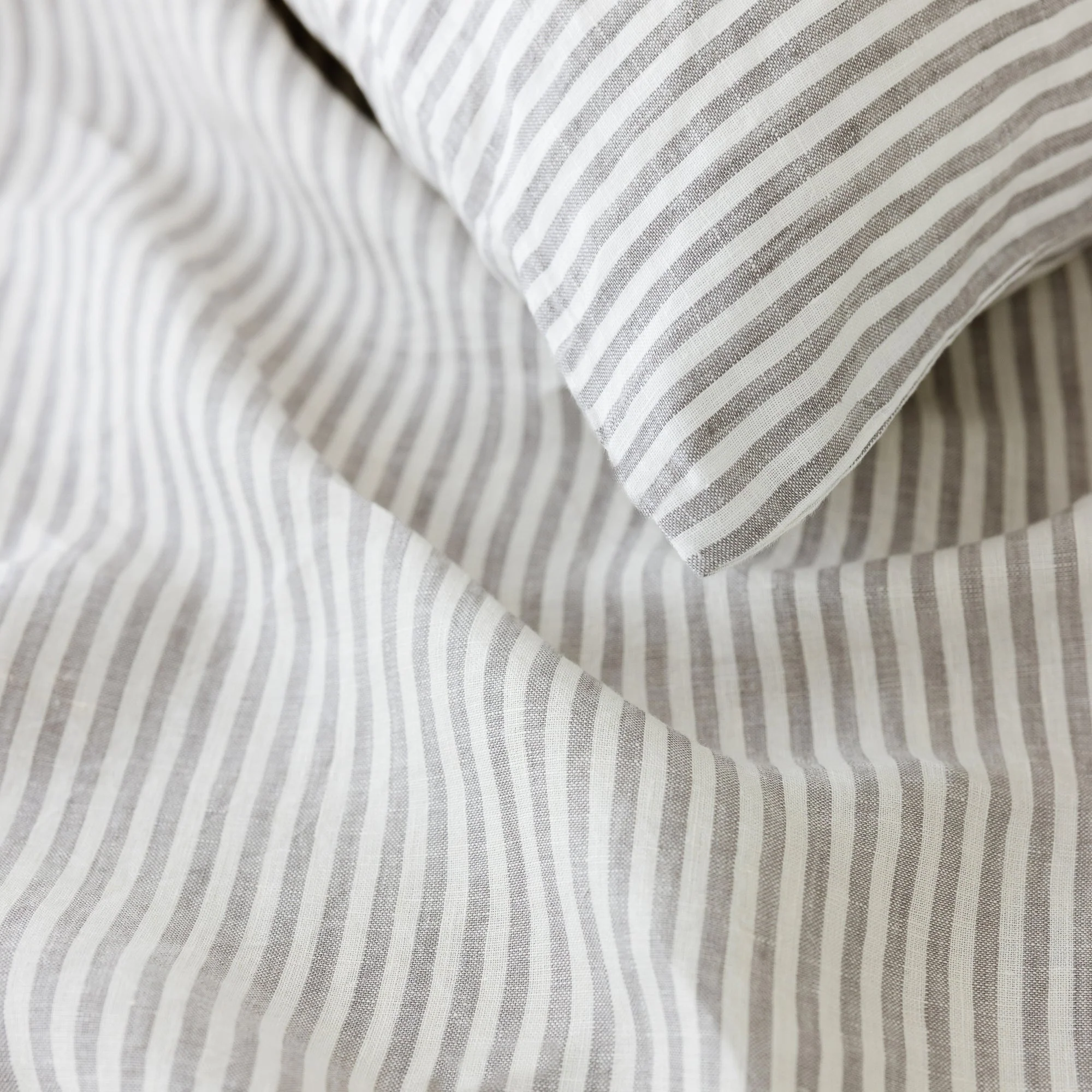 Grey Stripes Linen Cushion Cover - Image 3