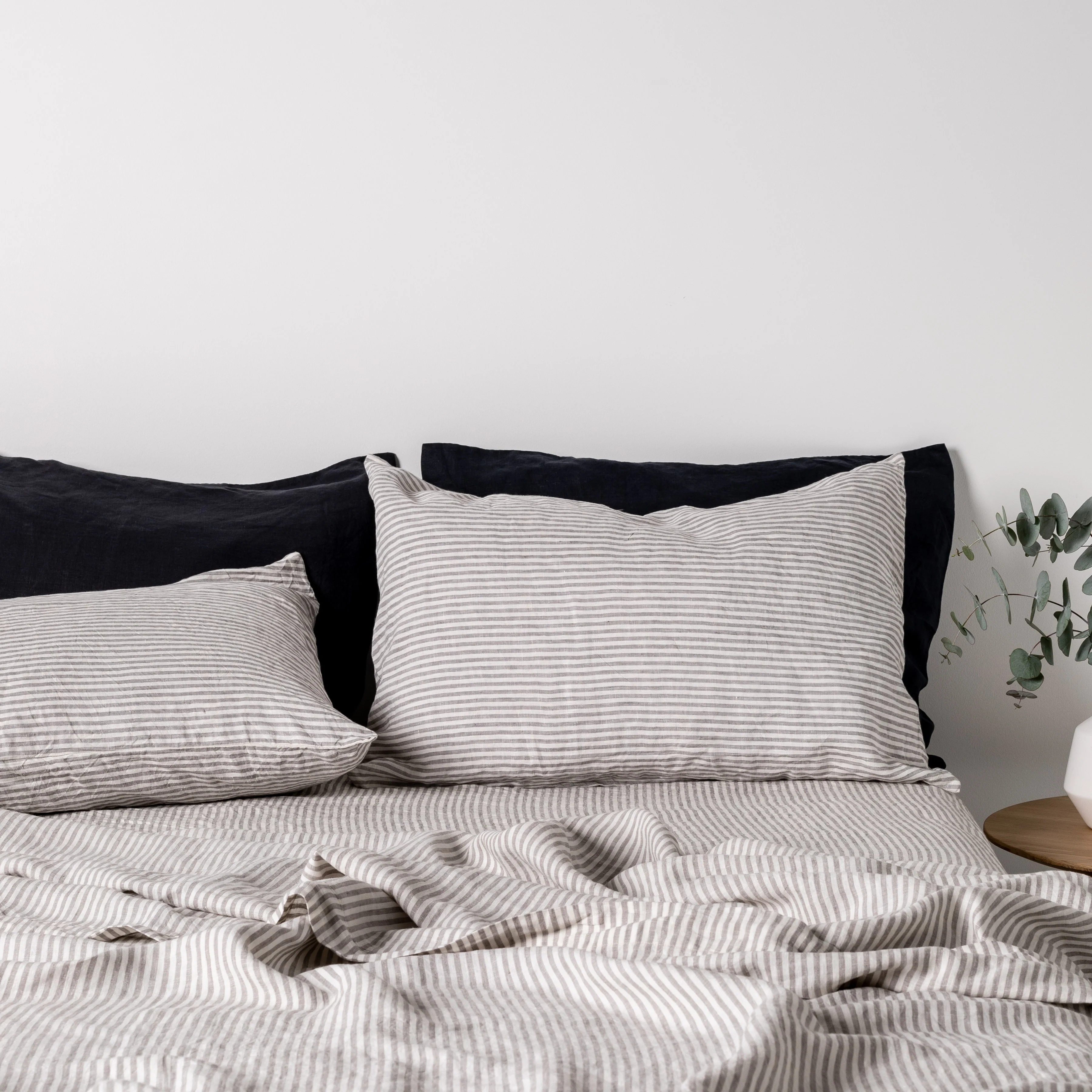 Grey Stripes Linen Pillowcases - Image 12