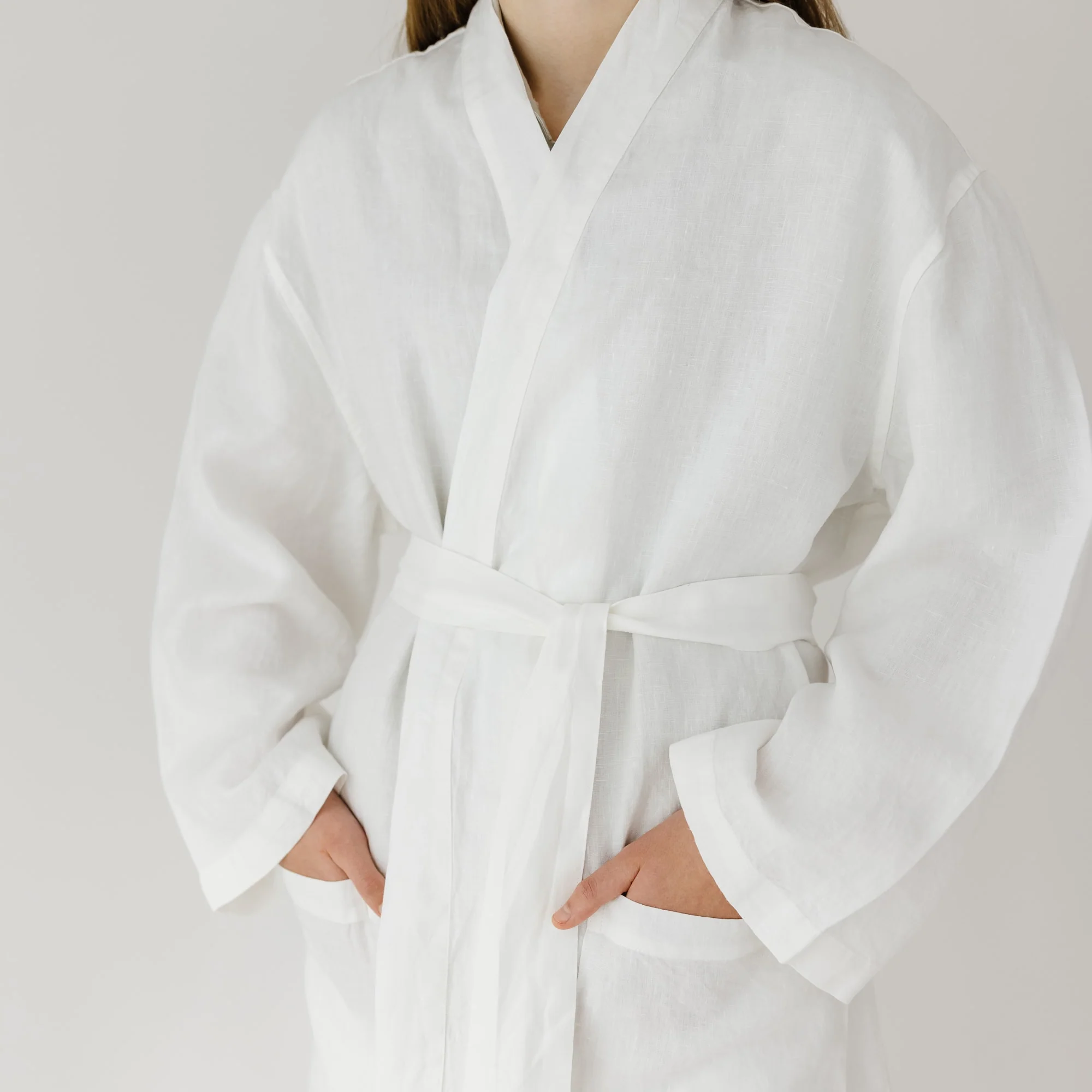 Ivory Linen Robe - Image 3