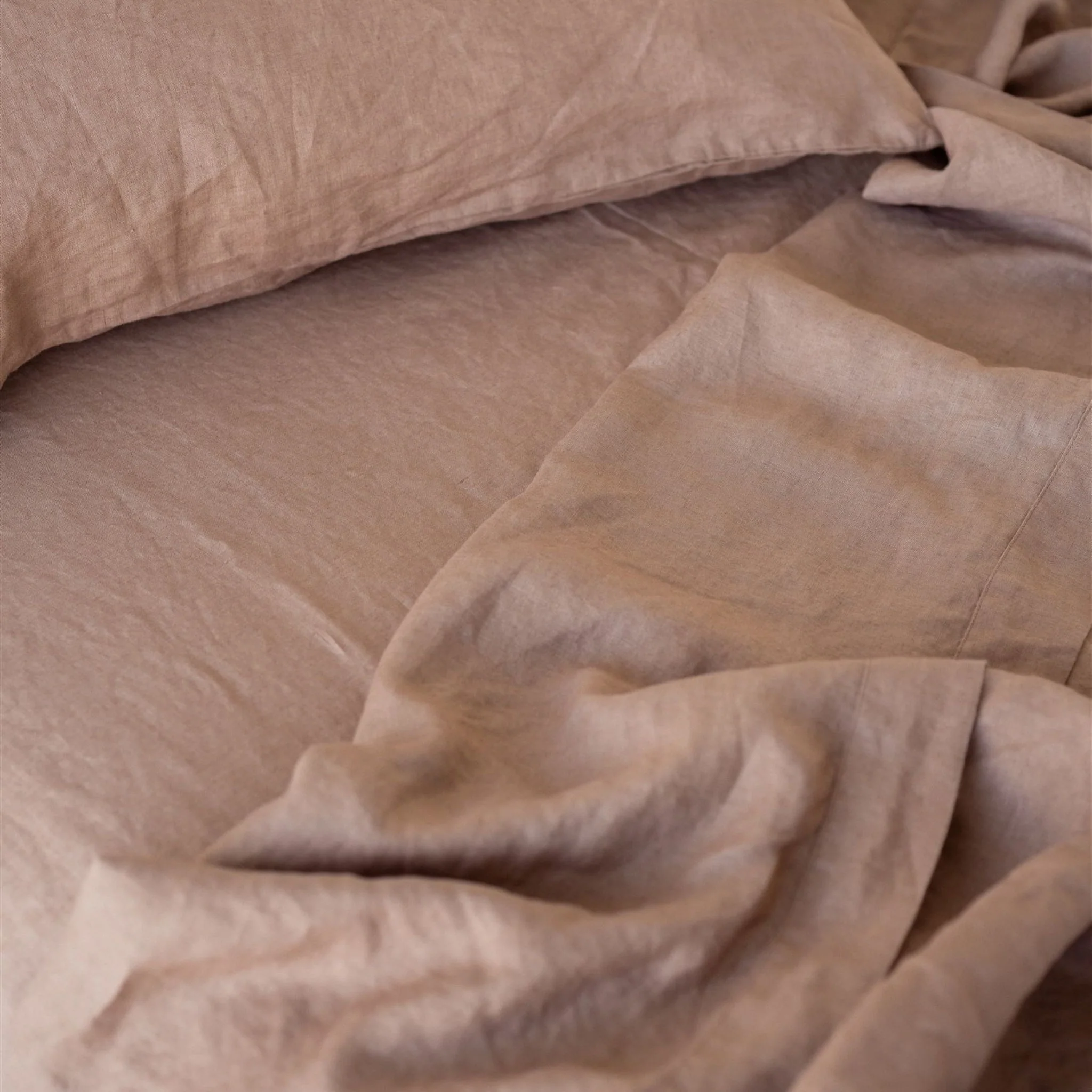 Malt Brown Linen Fitted Sheet - Image 6