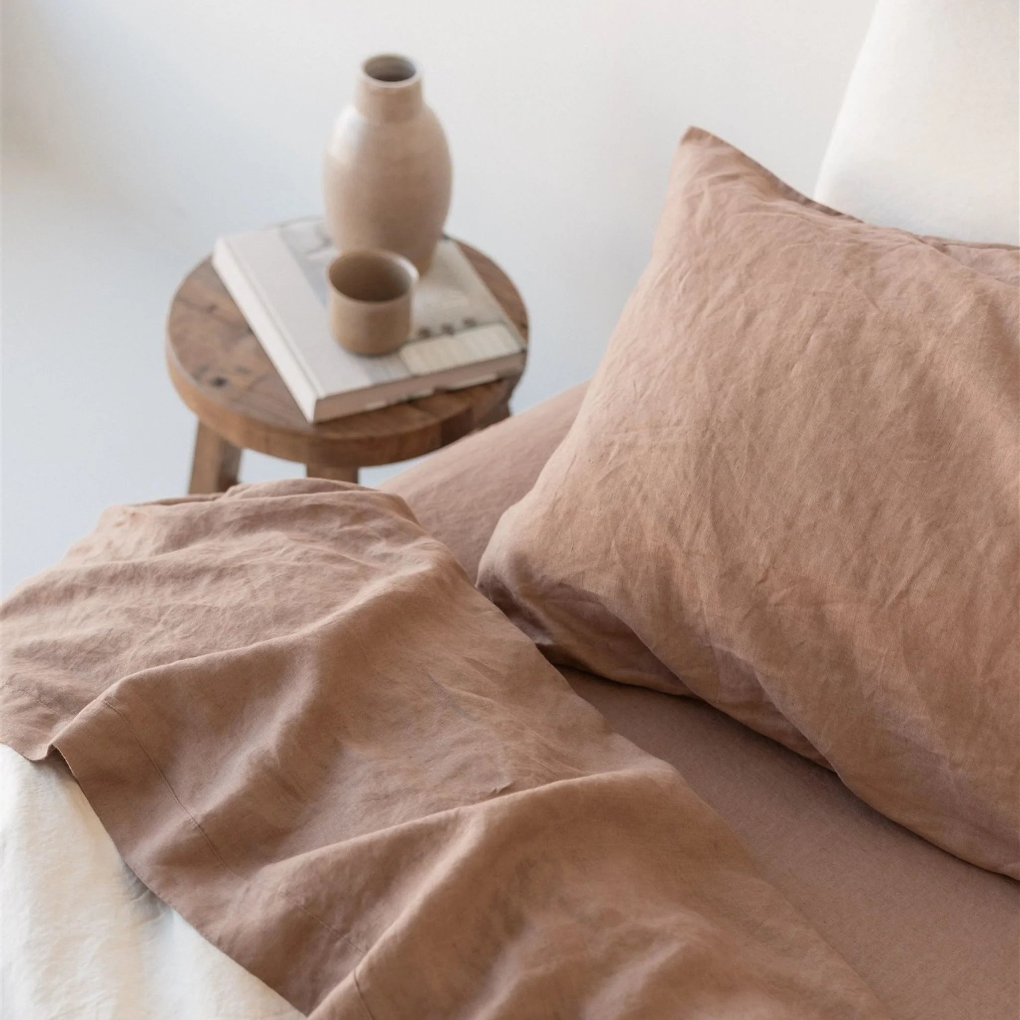 Malt Brown Linen Fitted Sheet - Image 8
