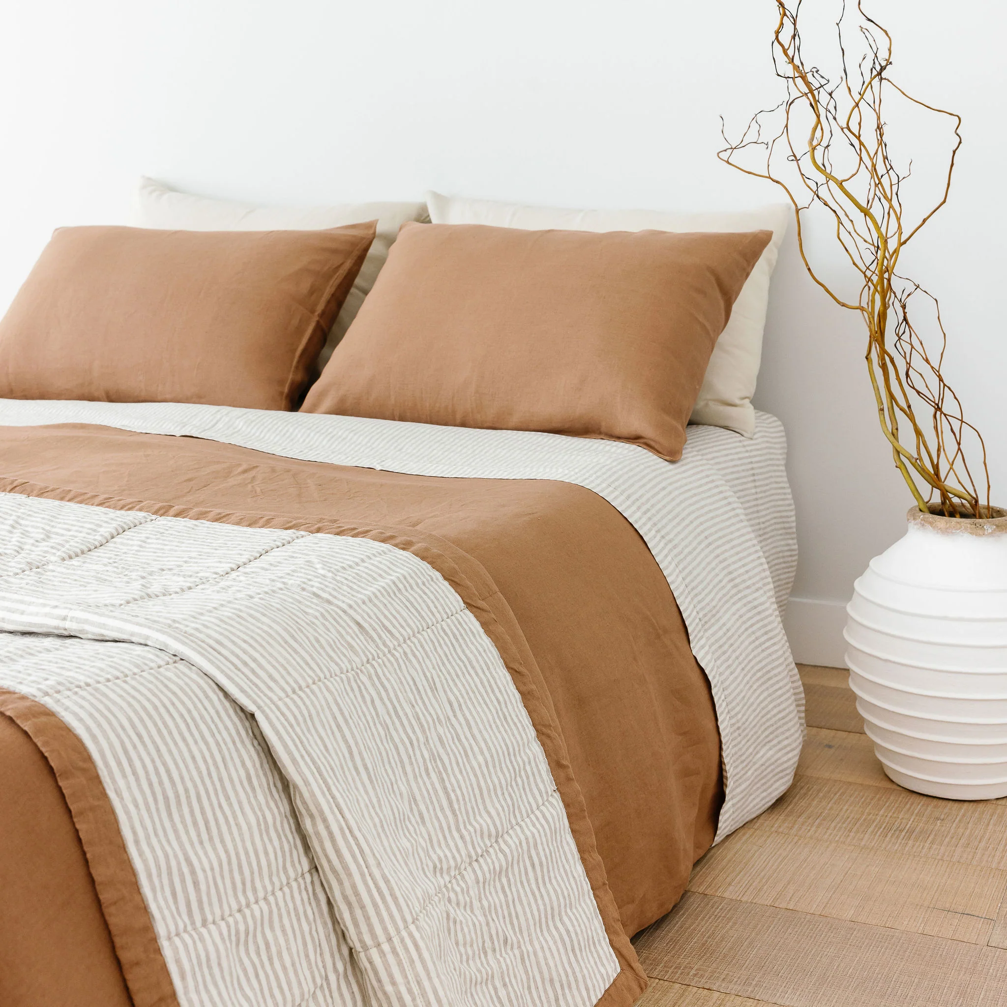 Malt Brown Linen Pillowcase - Image 2