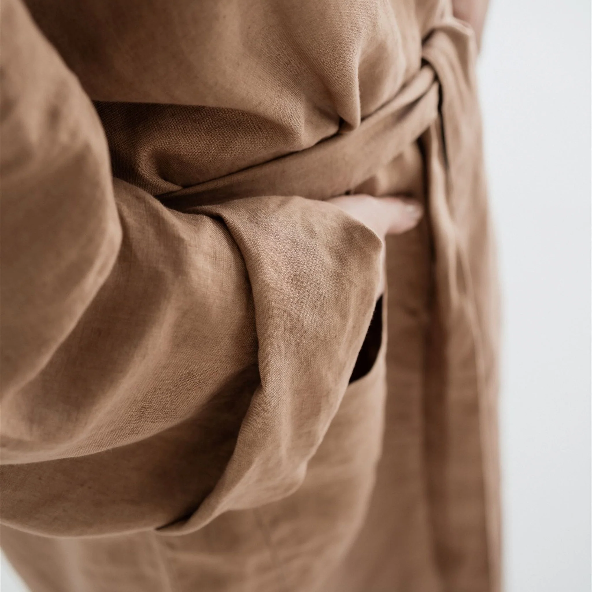 Malt Brown Linen Robe - Image 4