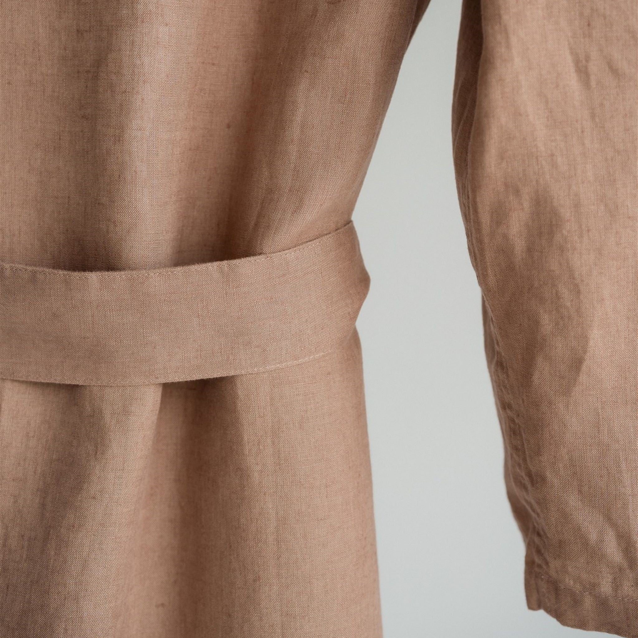 Malt Brown Linen Robe - Image 8