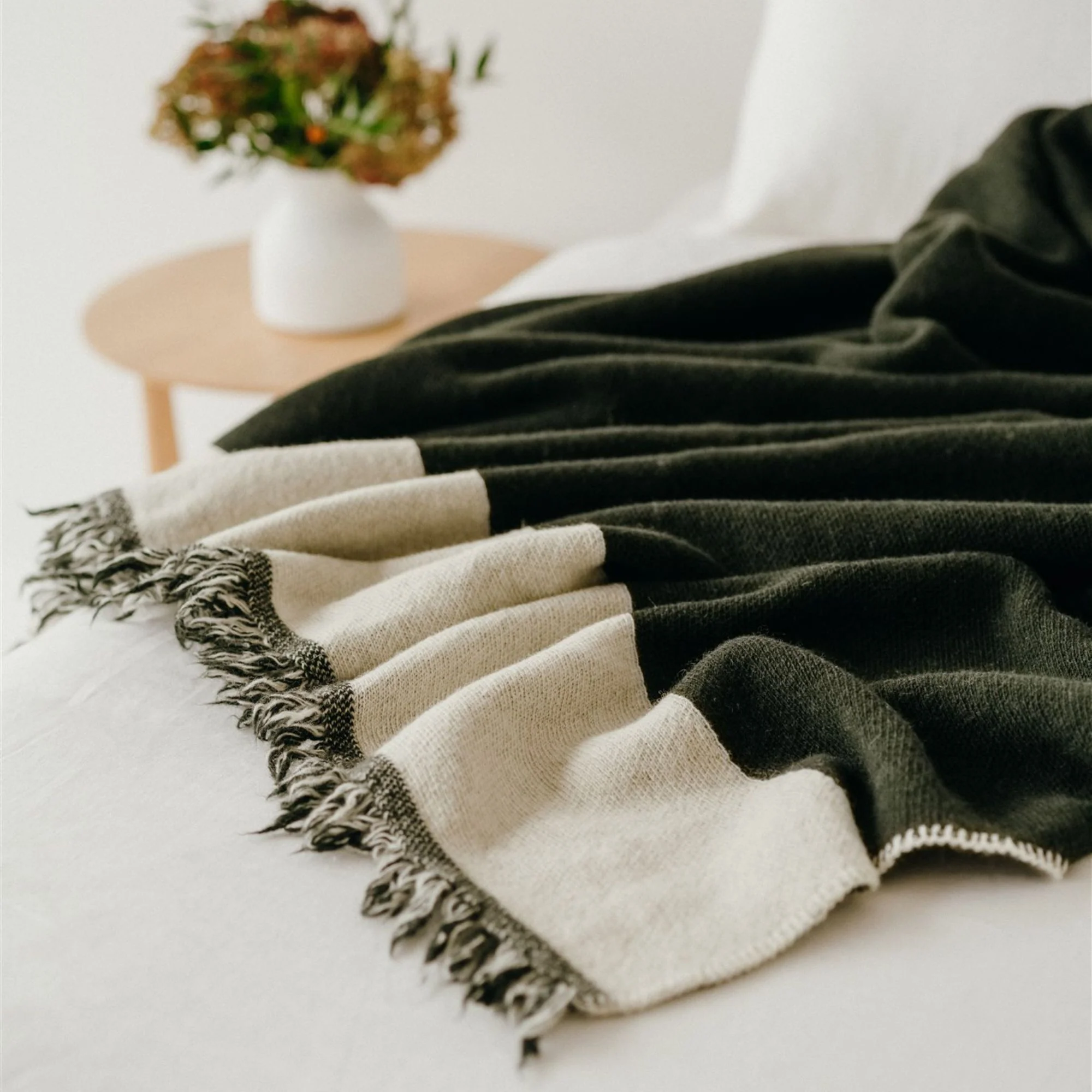 Moss Green Wool Blanket