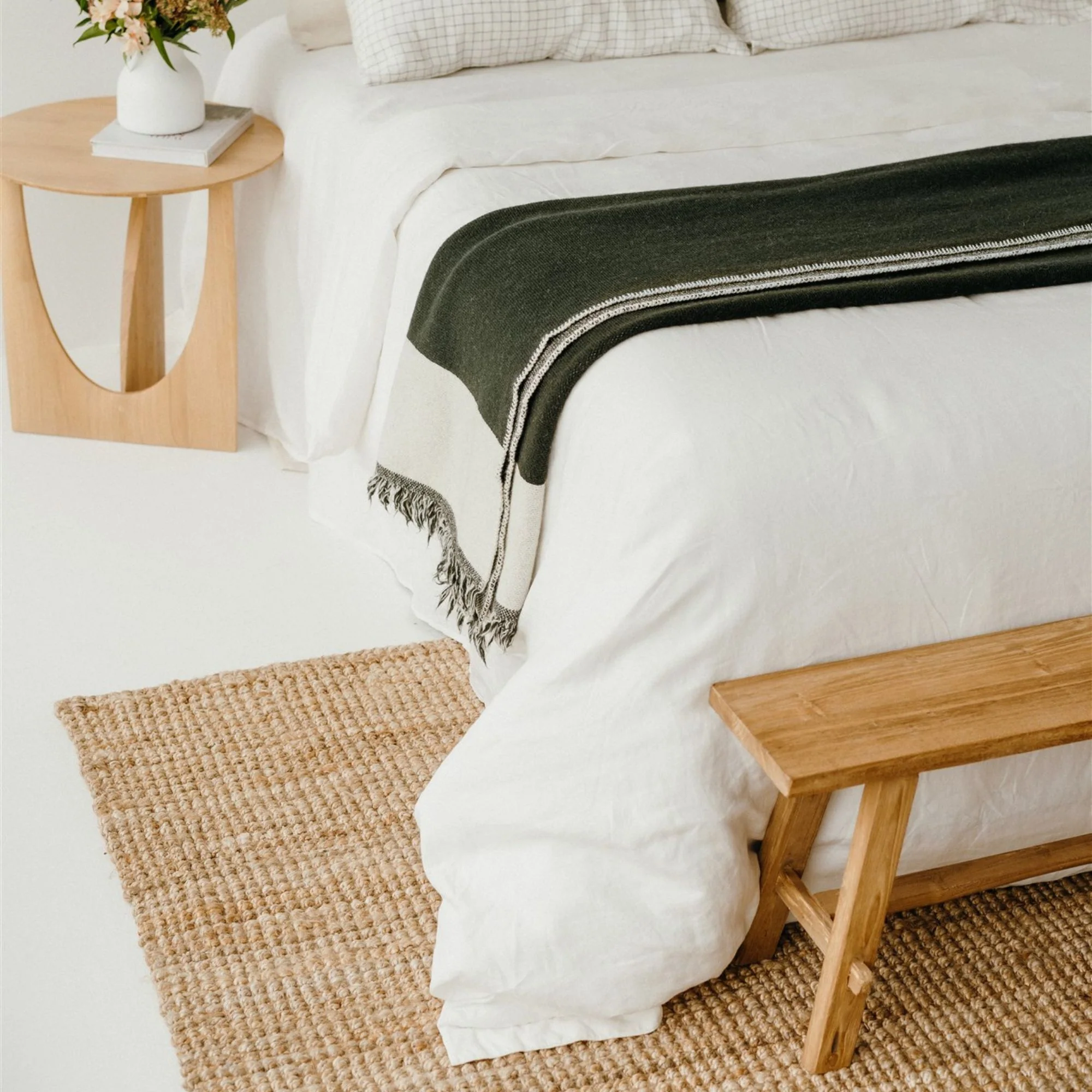 Moss Green Wool Blanket - Image 2