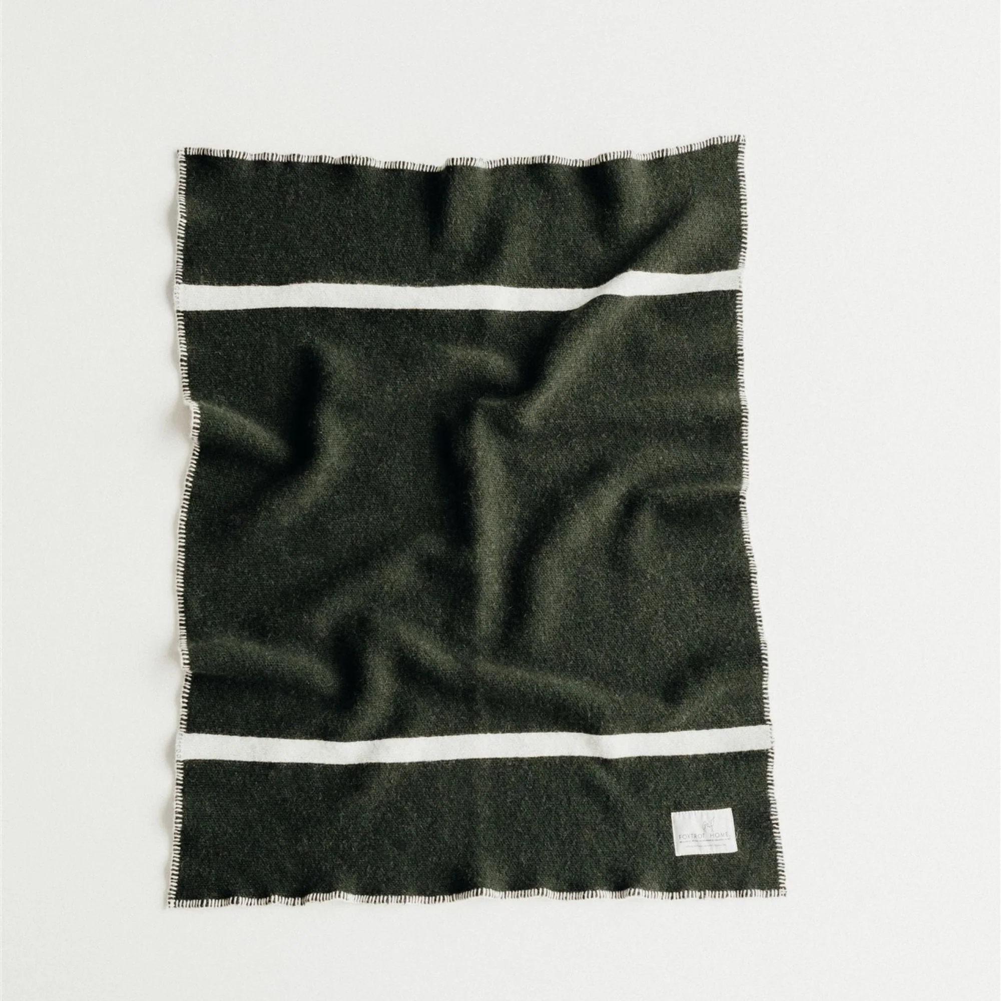 Moss Green Wool Baby Blanket - Image 3