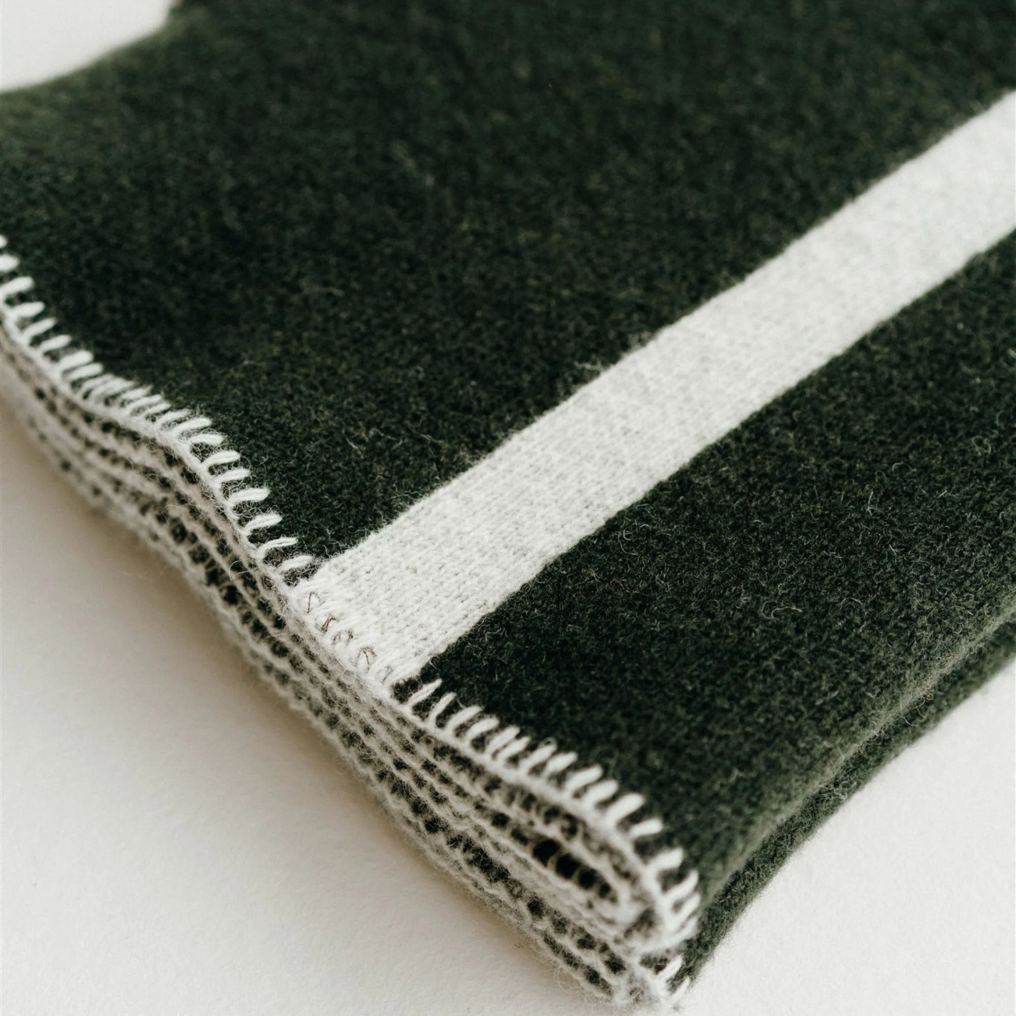 Moss Green Wool Baby Blanket - Image 4
