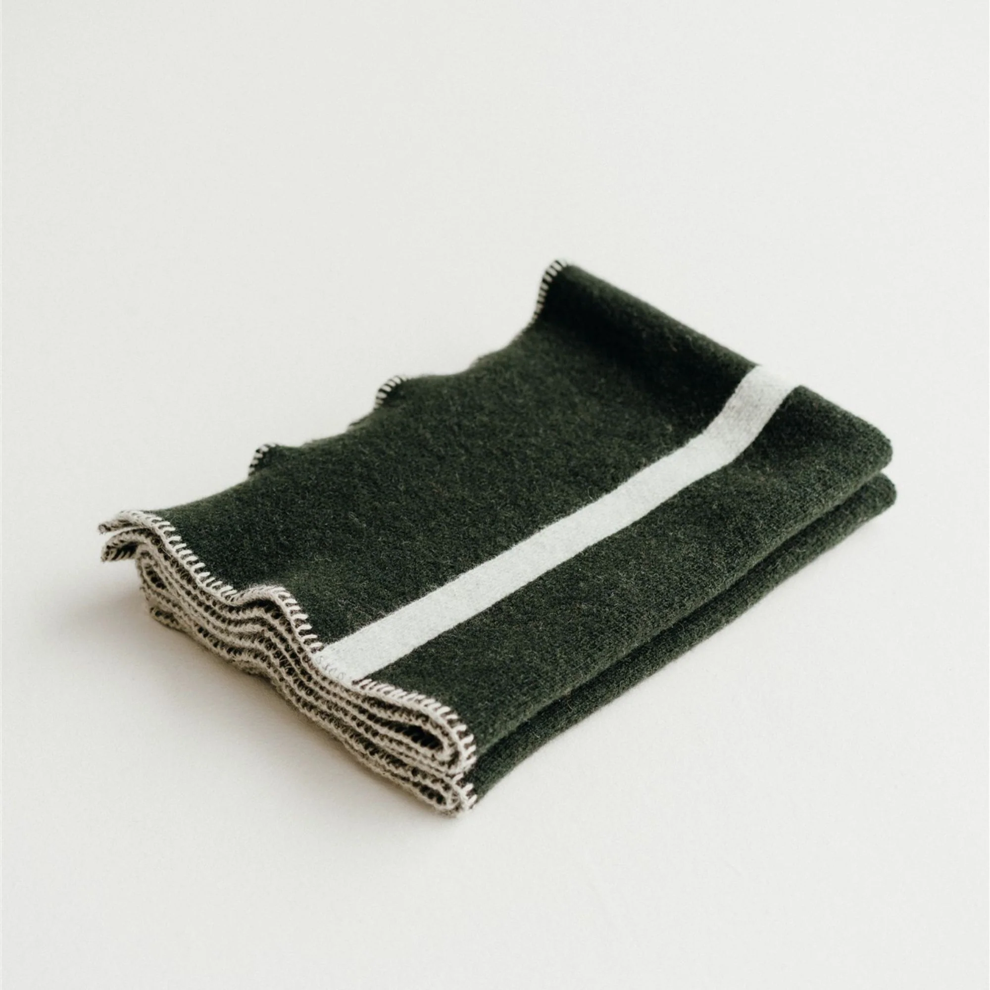 Moss Green Wool Baby Blanket - Image 5