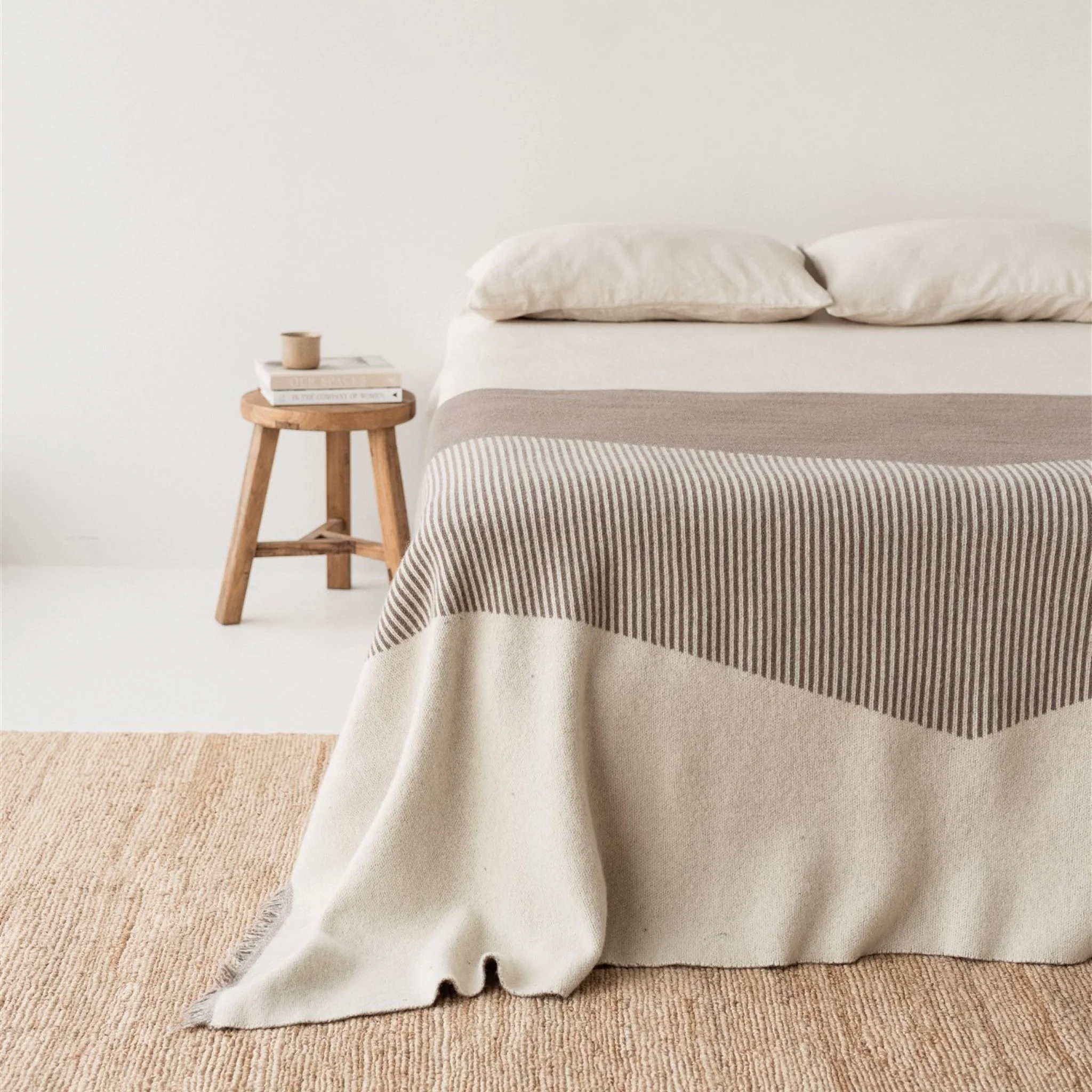 Mushroom Geometric Wool Throw Blanket