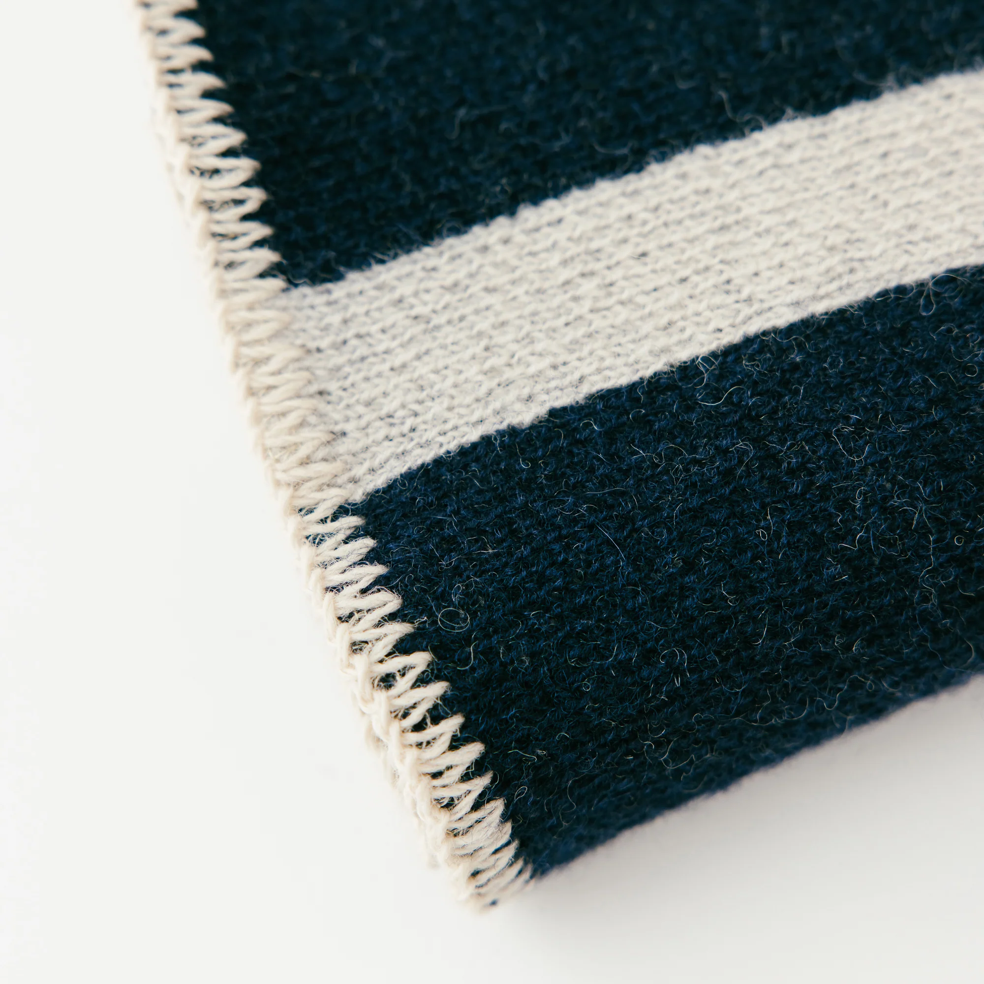 Navy Blue Wool Baby Blanket - Image 4
