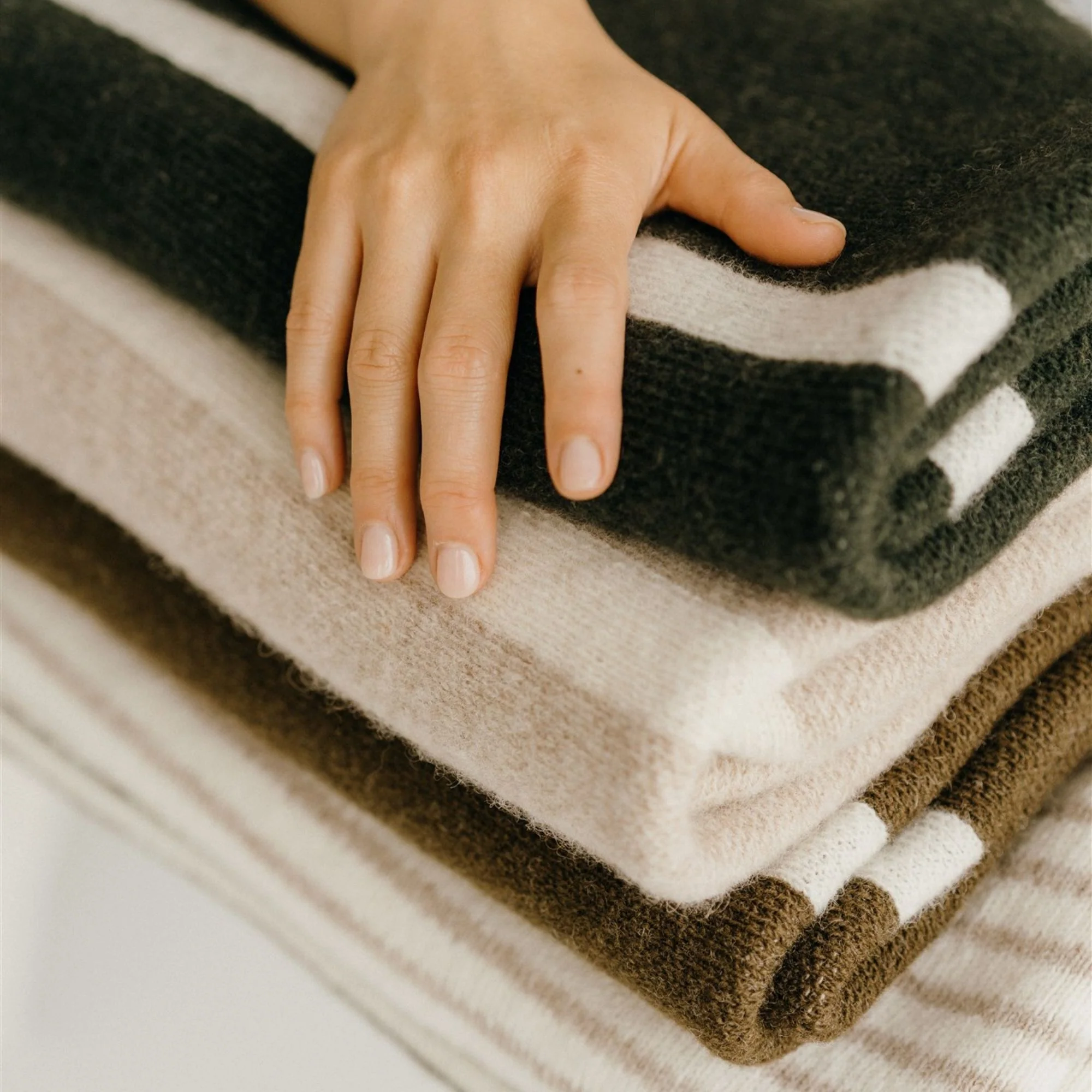 Navy Blue Wool Baby Blanket - Image 6