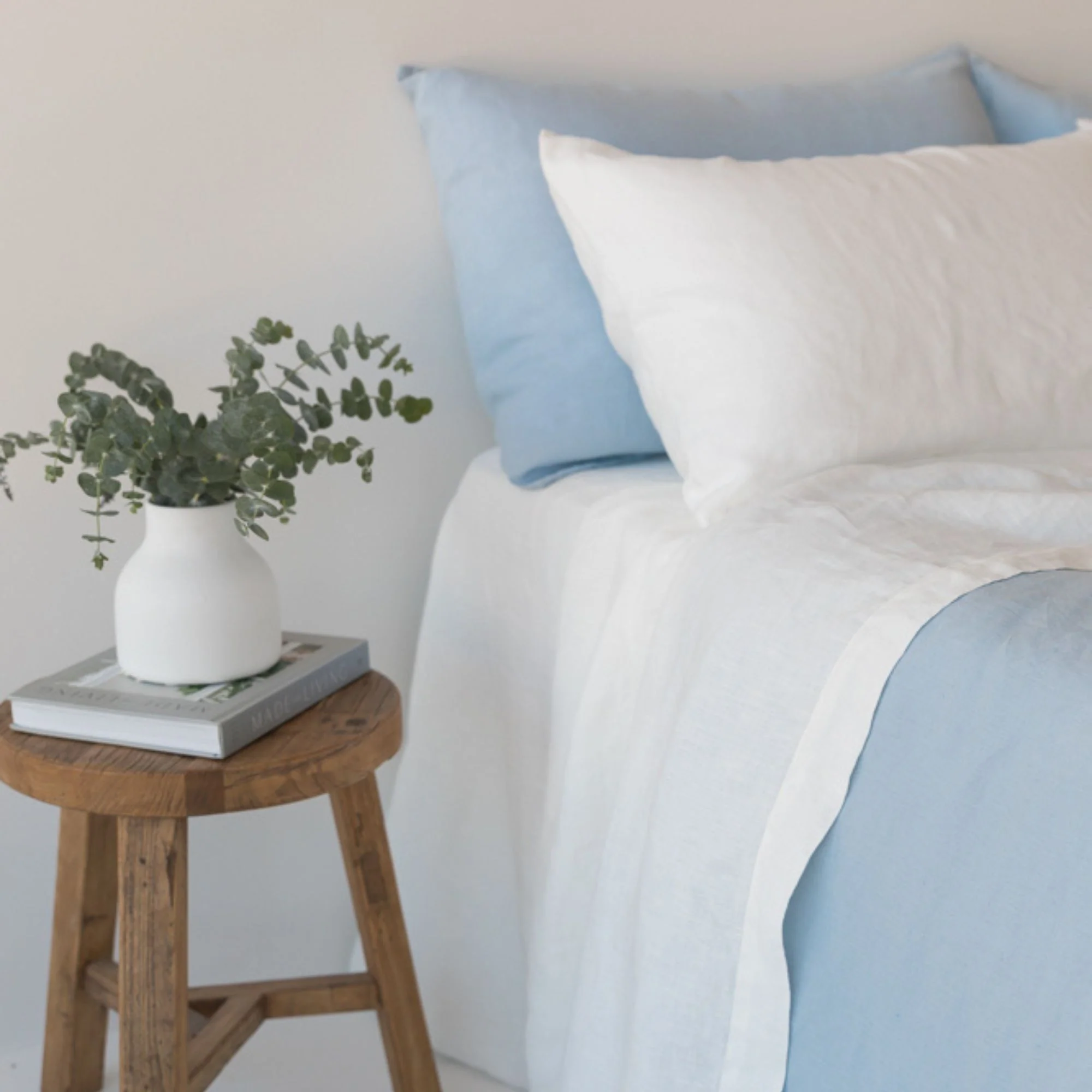 Off White Linen Fitted Sheet - Extra Deep Drop - Image 13