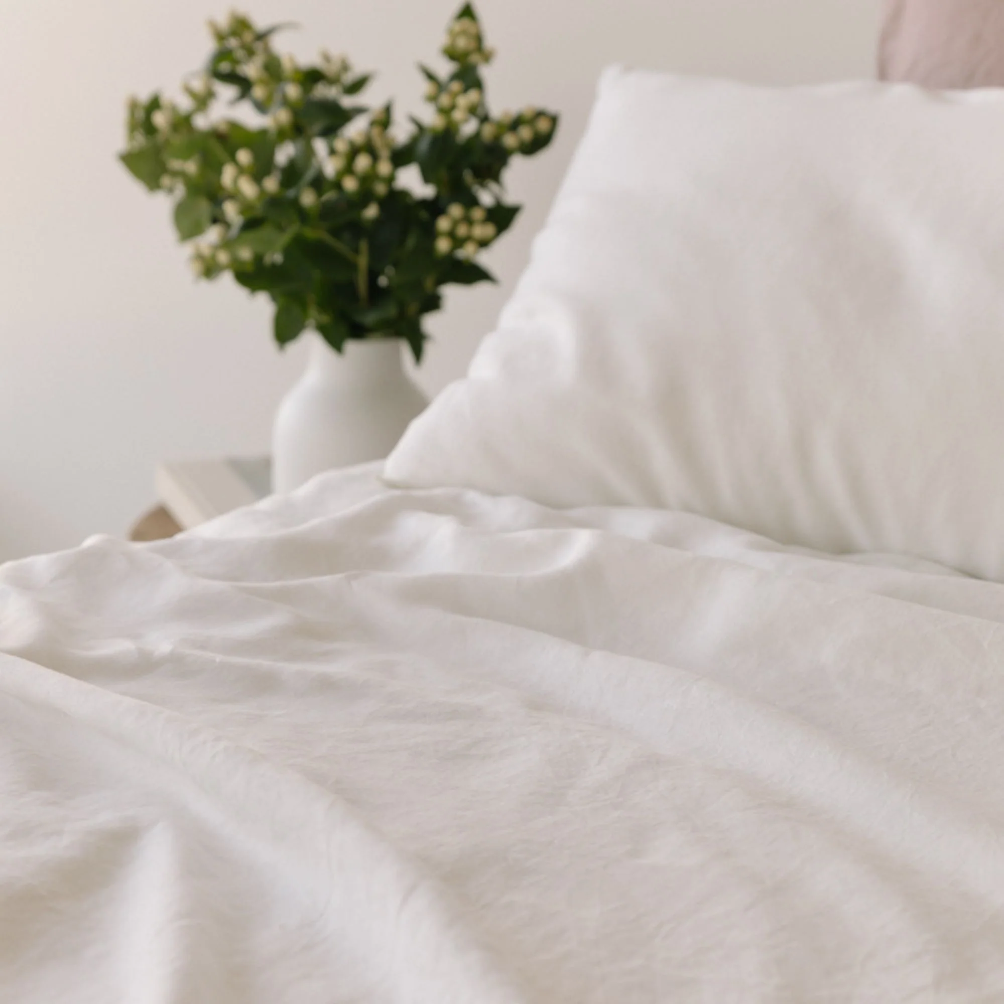 Off White Linen Fitted Sheet - Extra Deep Drop - Image 4