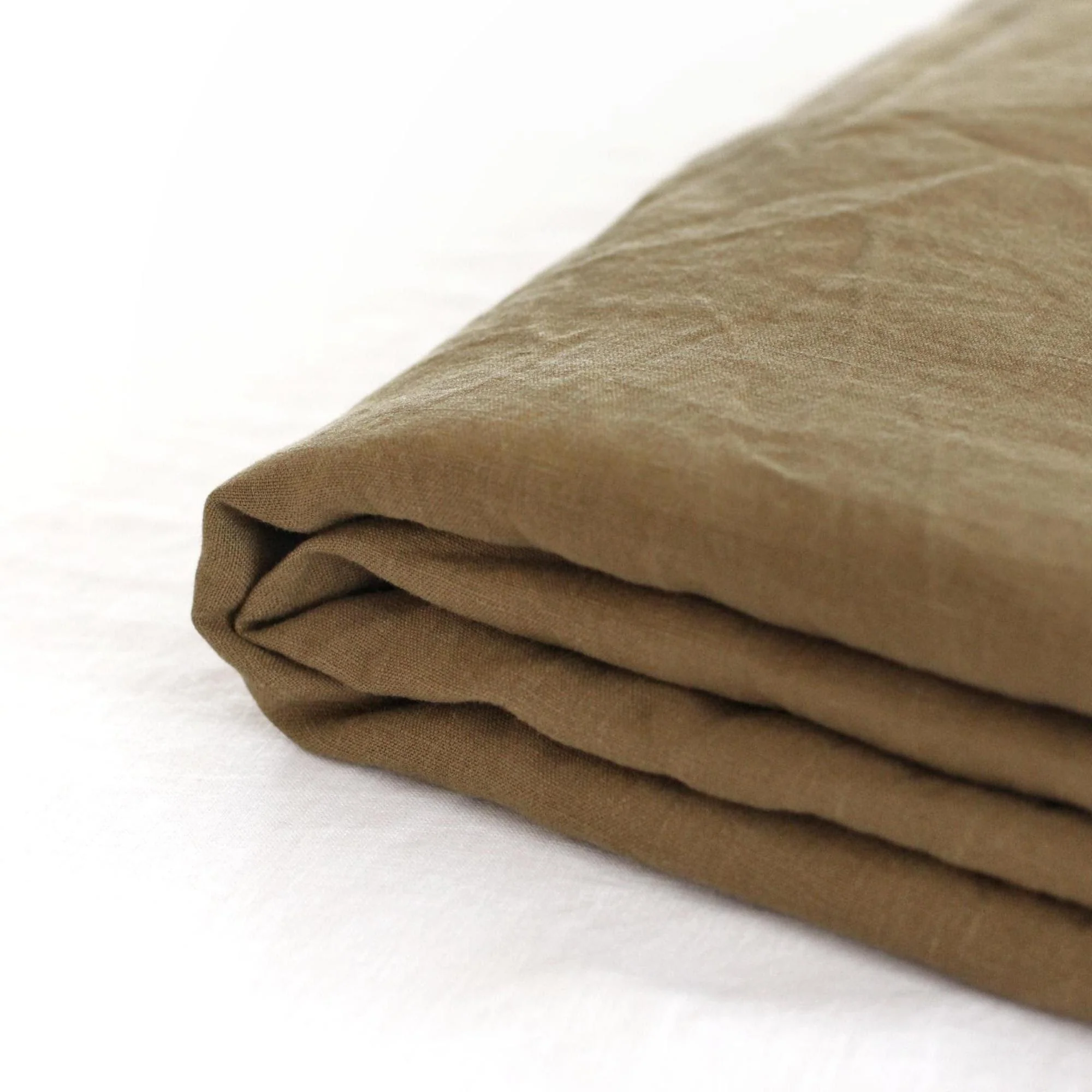 Olive Green Linen Sheet Set