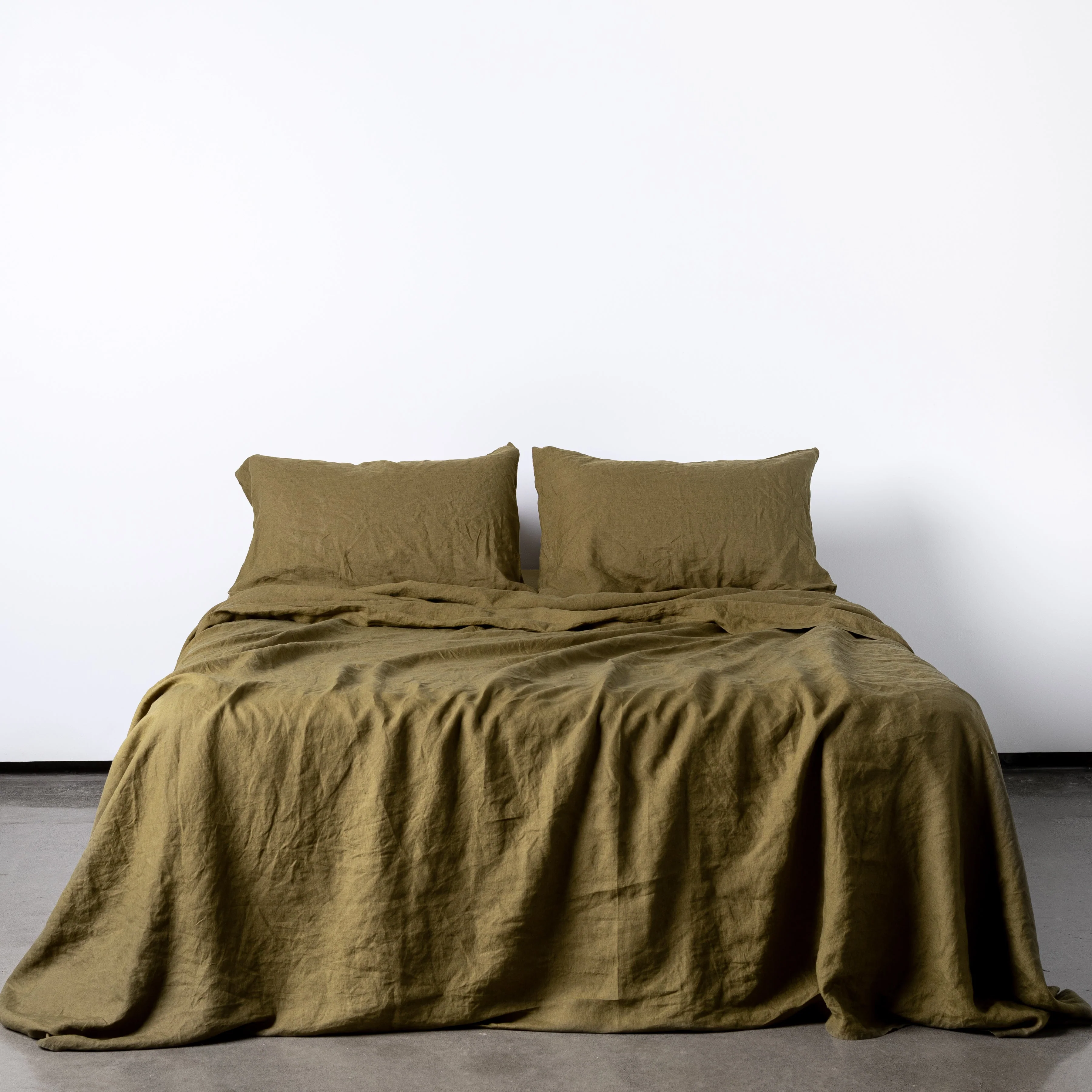 Olive Green Linen Sheet Set - Image 2