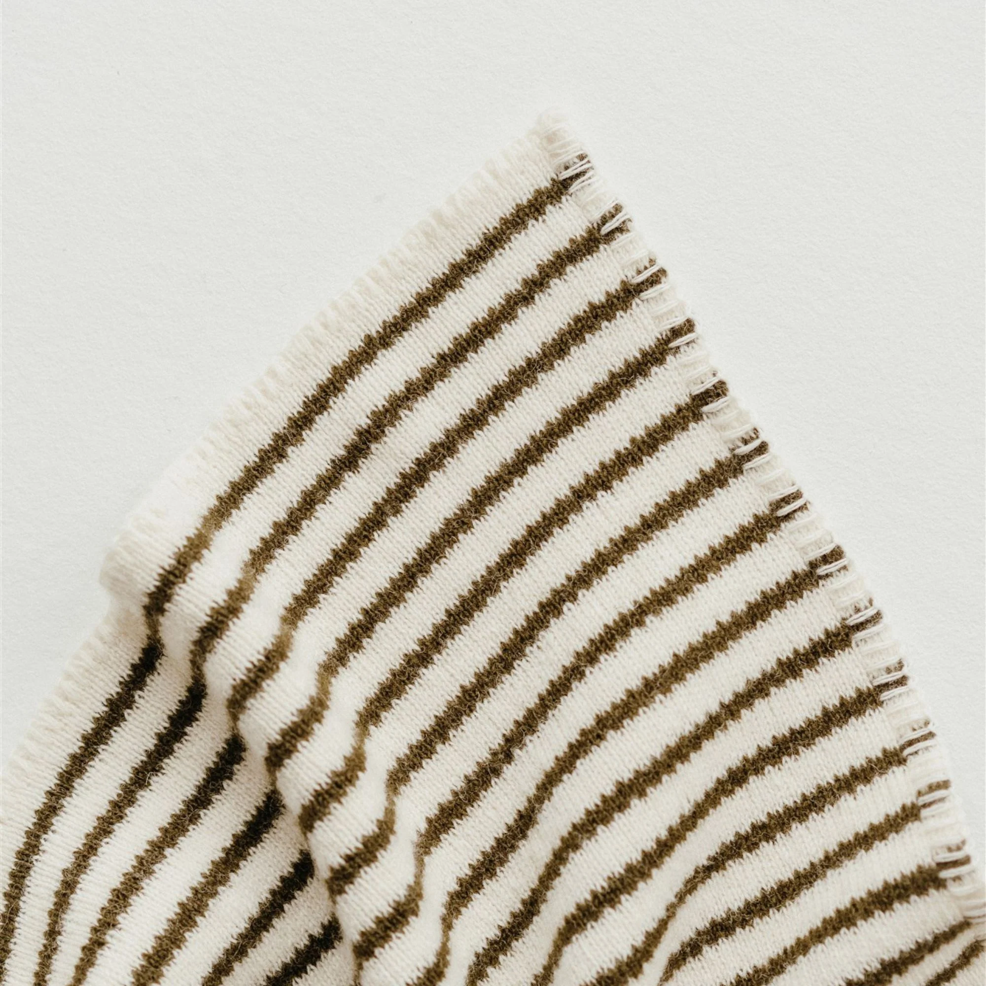 Olive Stripes Wool Baby Blanket - Image 3