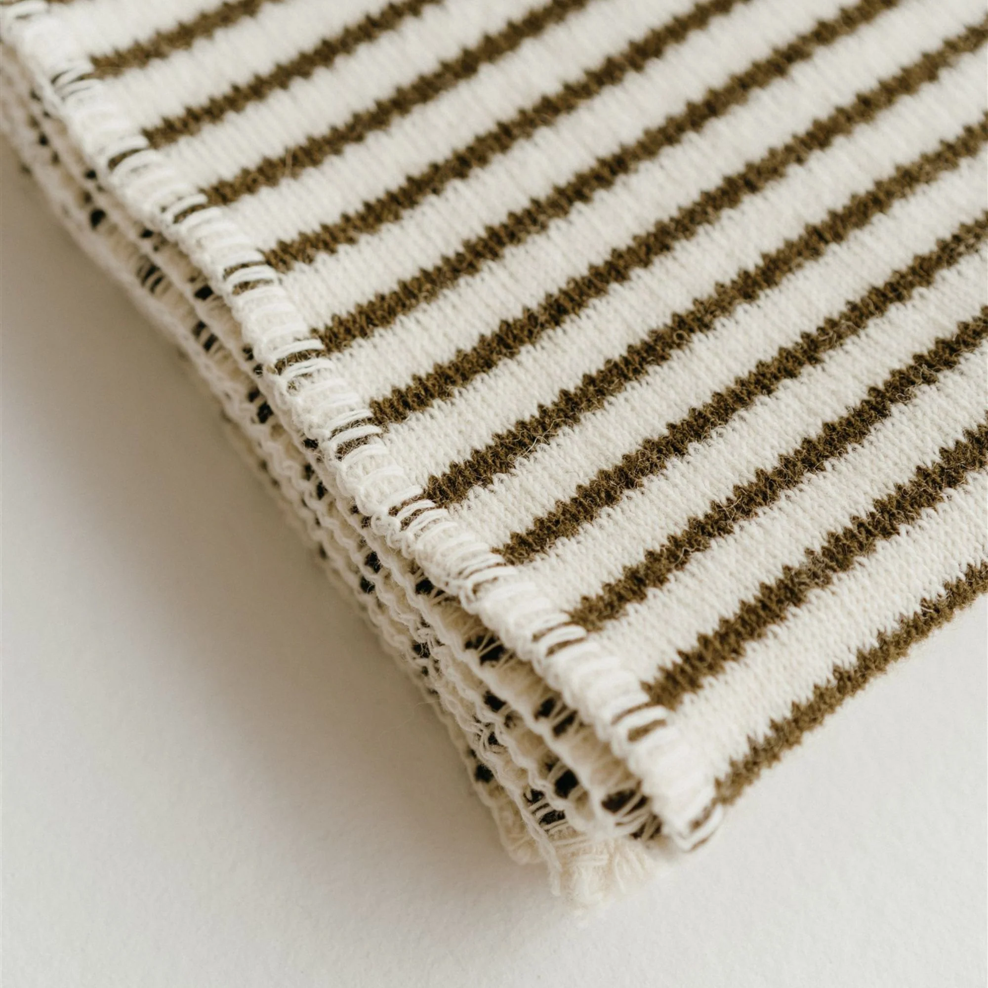 Olive Stripes Wool Baby Blanket - Image 4
