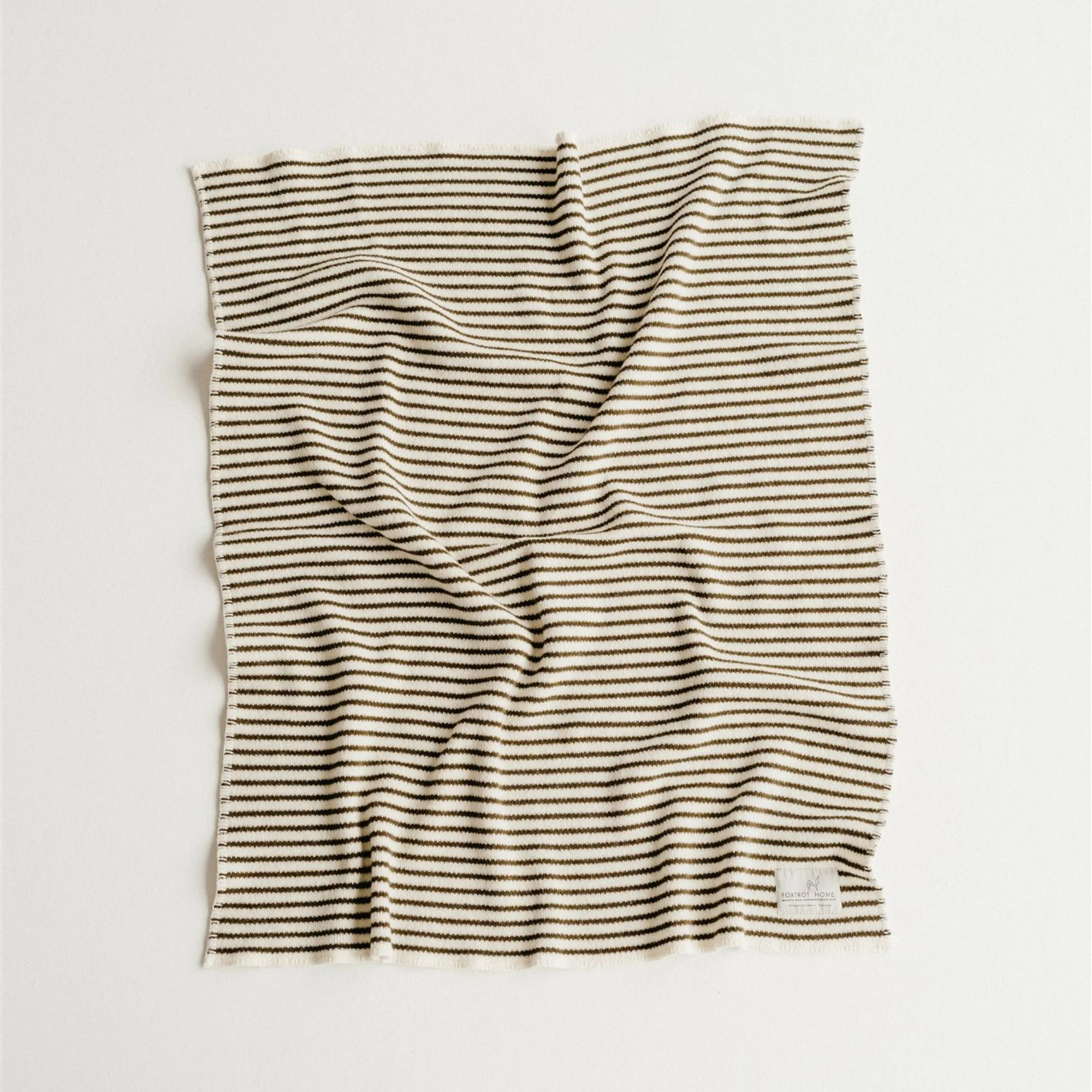 Olive Stripes Wool Baby Blanket - Image 7