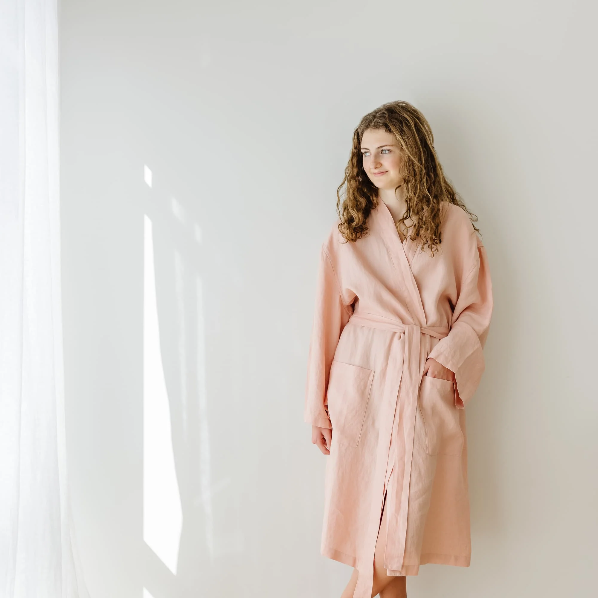 Peach Linen Robe - Image 5