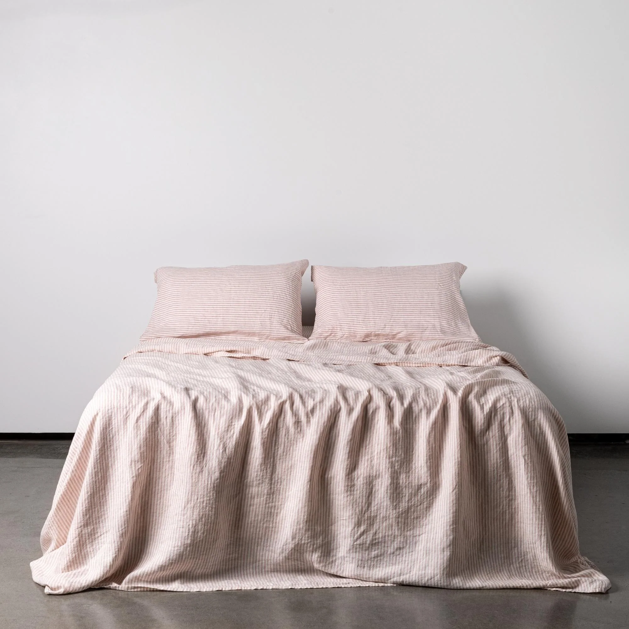 Pink Stripes Linen Flat Sheet - Image 2